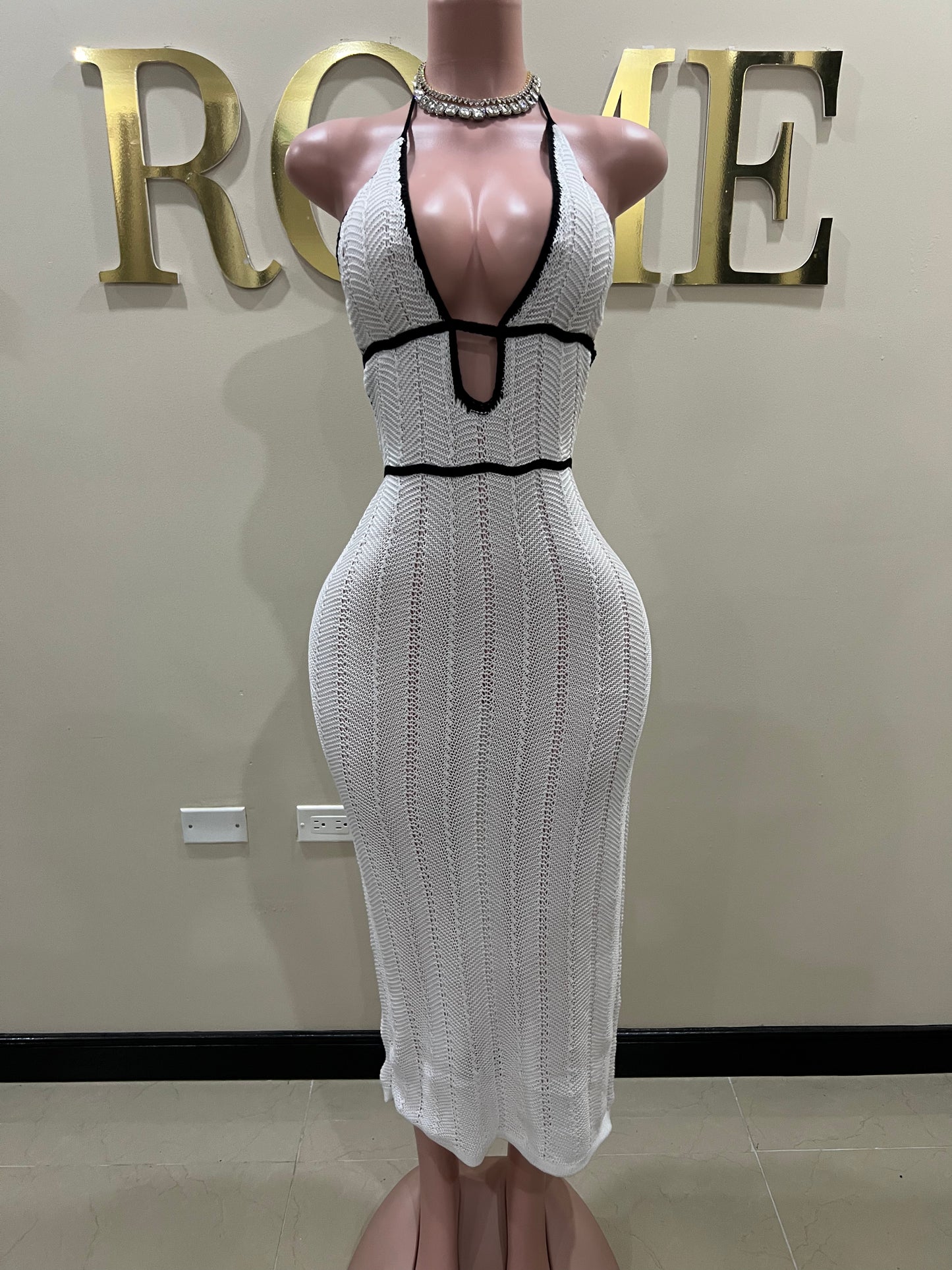 Mila Crochet Dress (White)