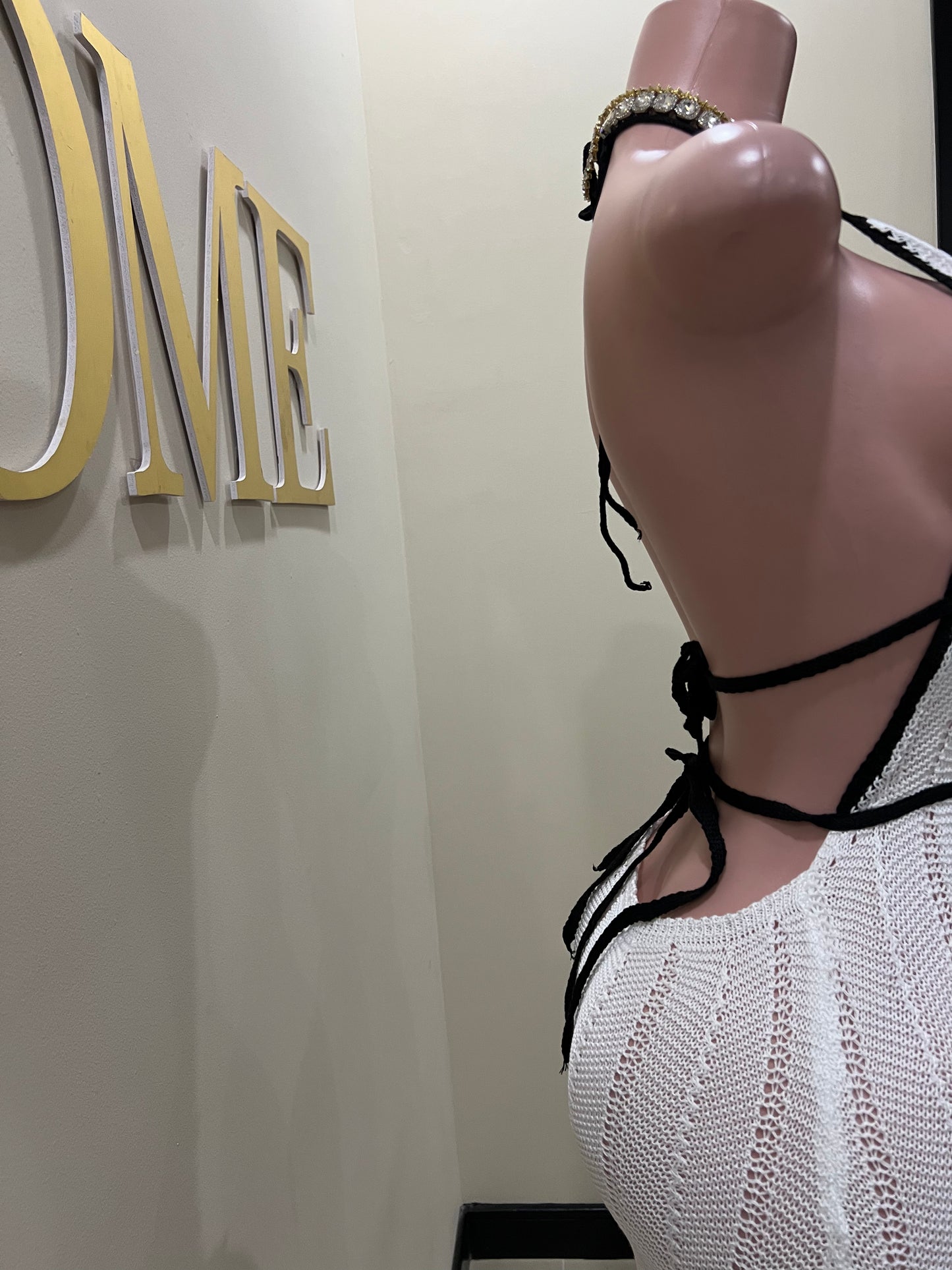 Mila Crochet Dress (White)