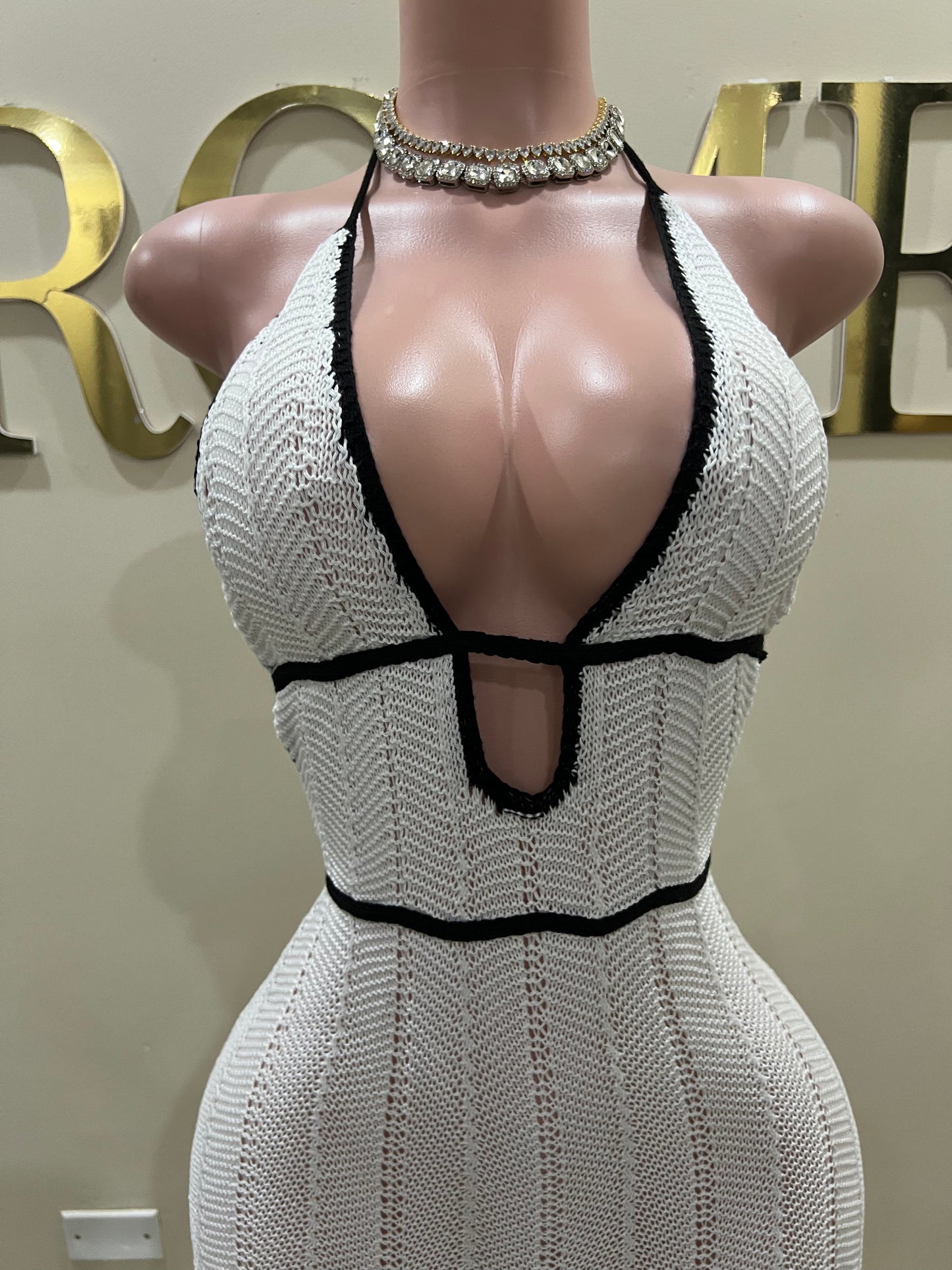 Mila Crochet Dress (White)