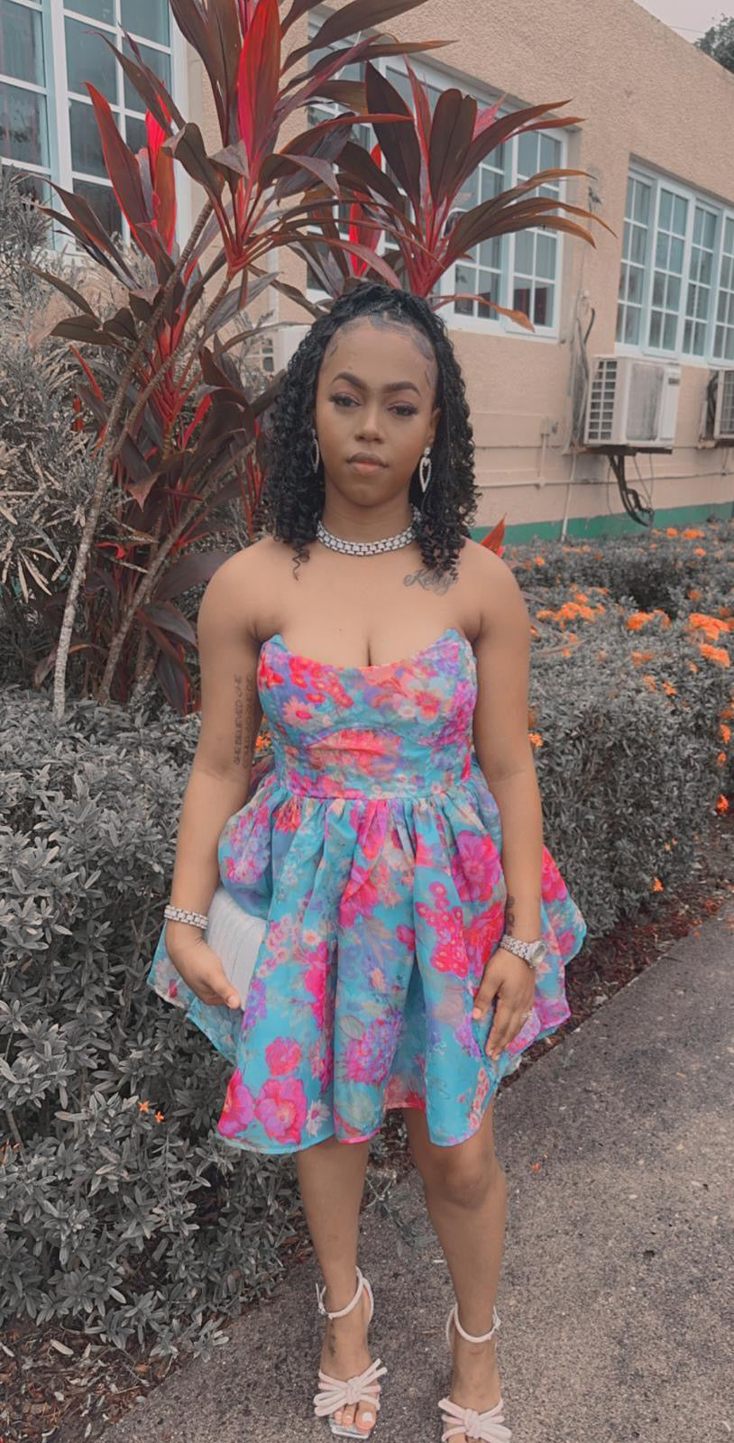 Princess Diana Floral Dress (Blue)