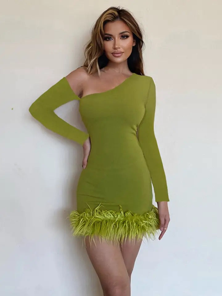Moira Long Sleeve Dress (Green)
