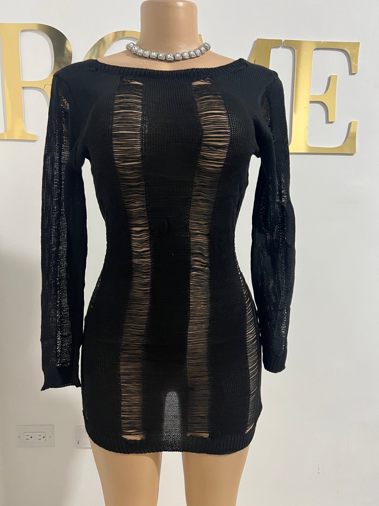 Zuri Backless Mini Dress (Black)