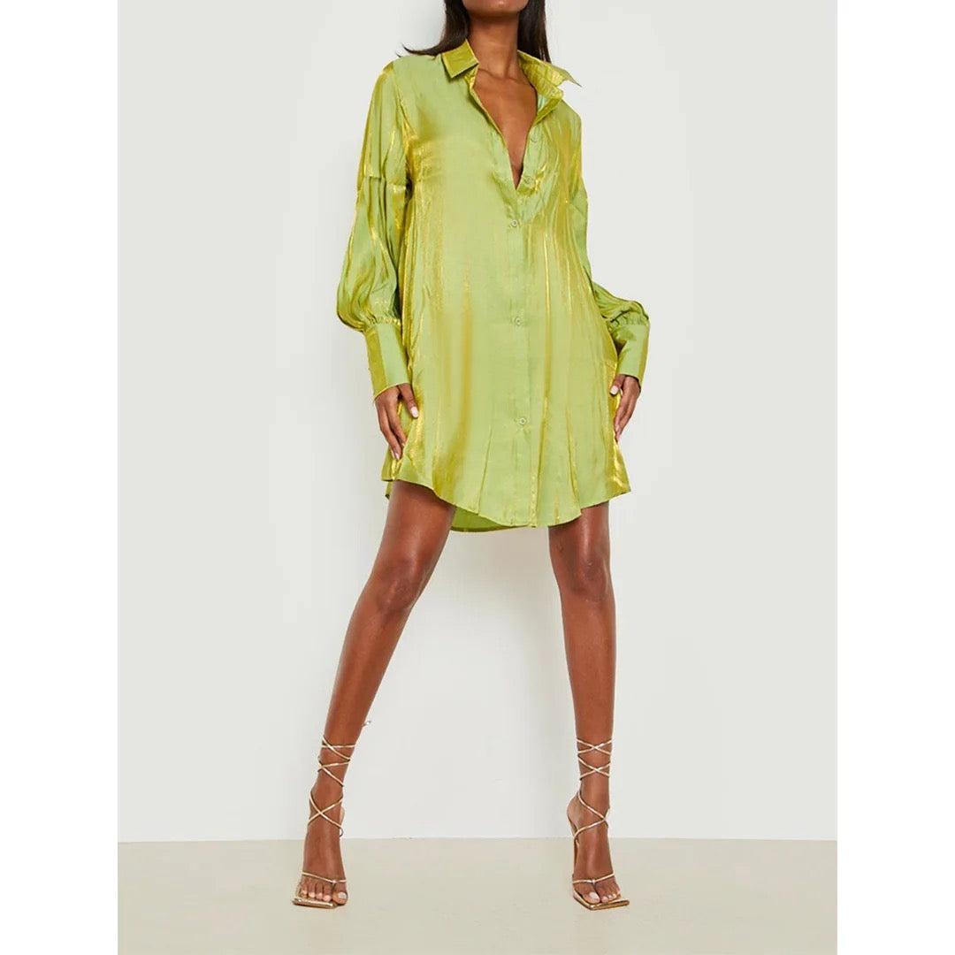 Claire Shirt Dress (Green)