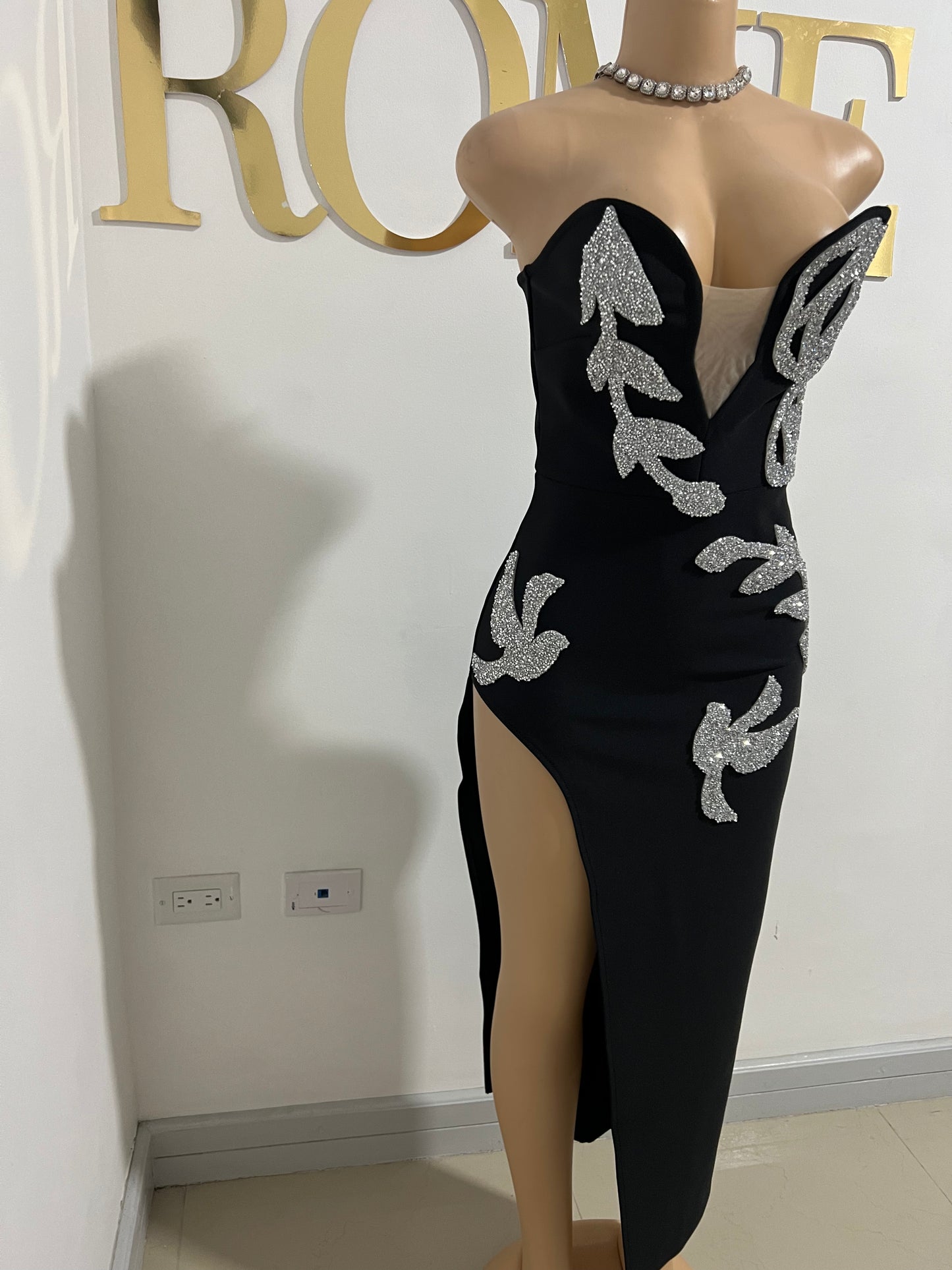 Octavia Glam Bandage Dress (Black)