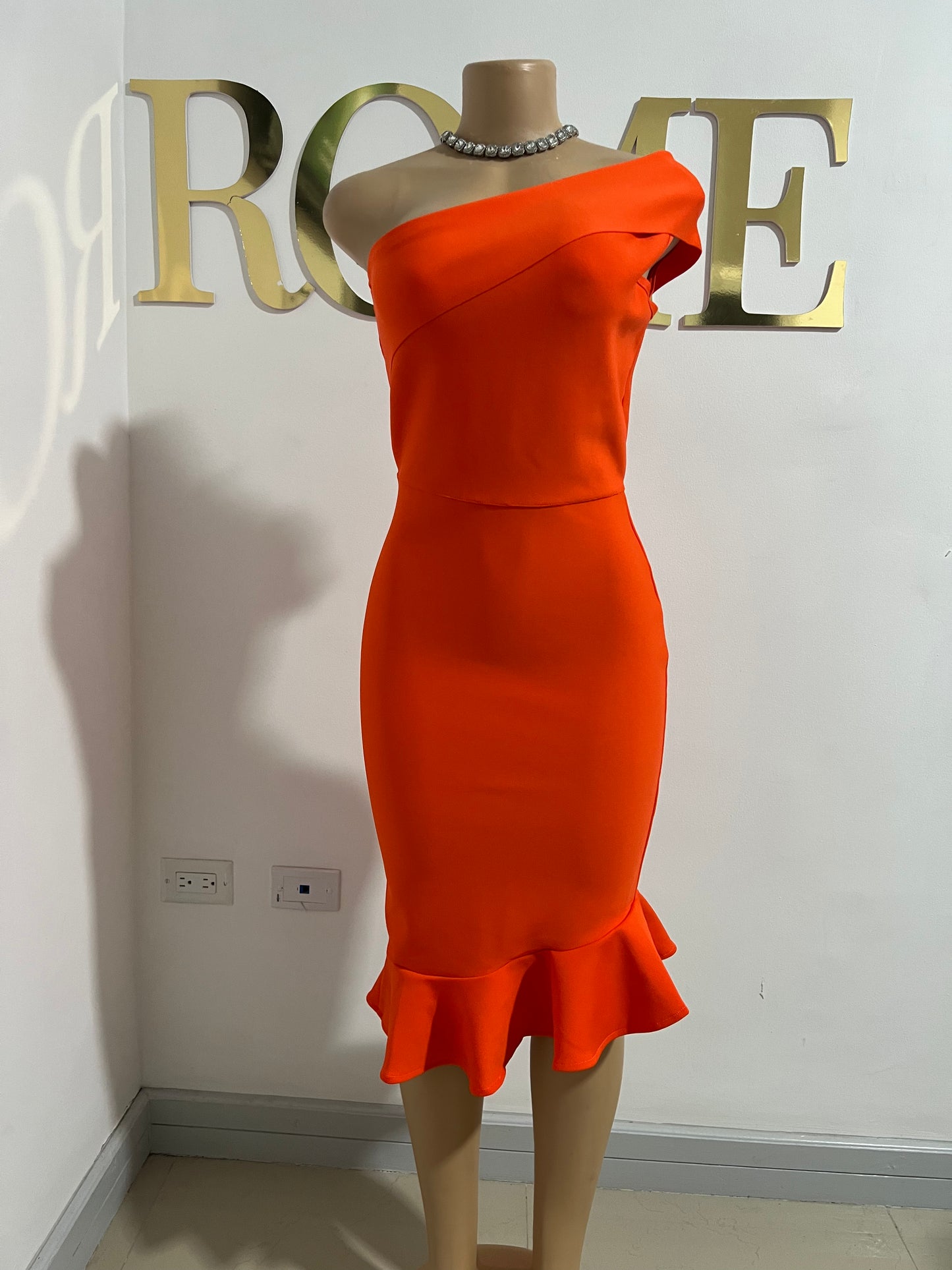 Olivia Bandage Glam Dress (Orange)