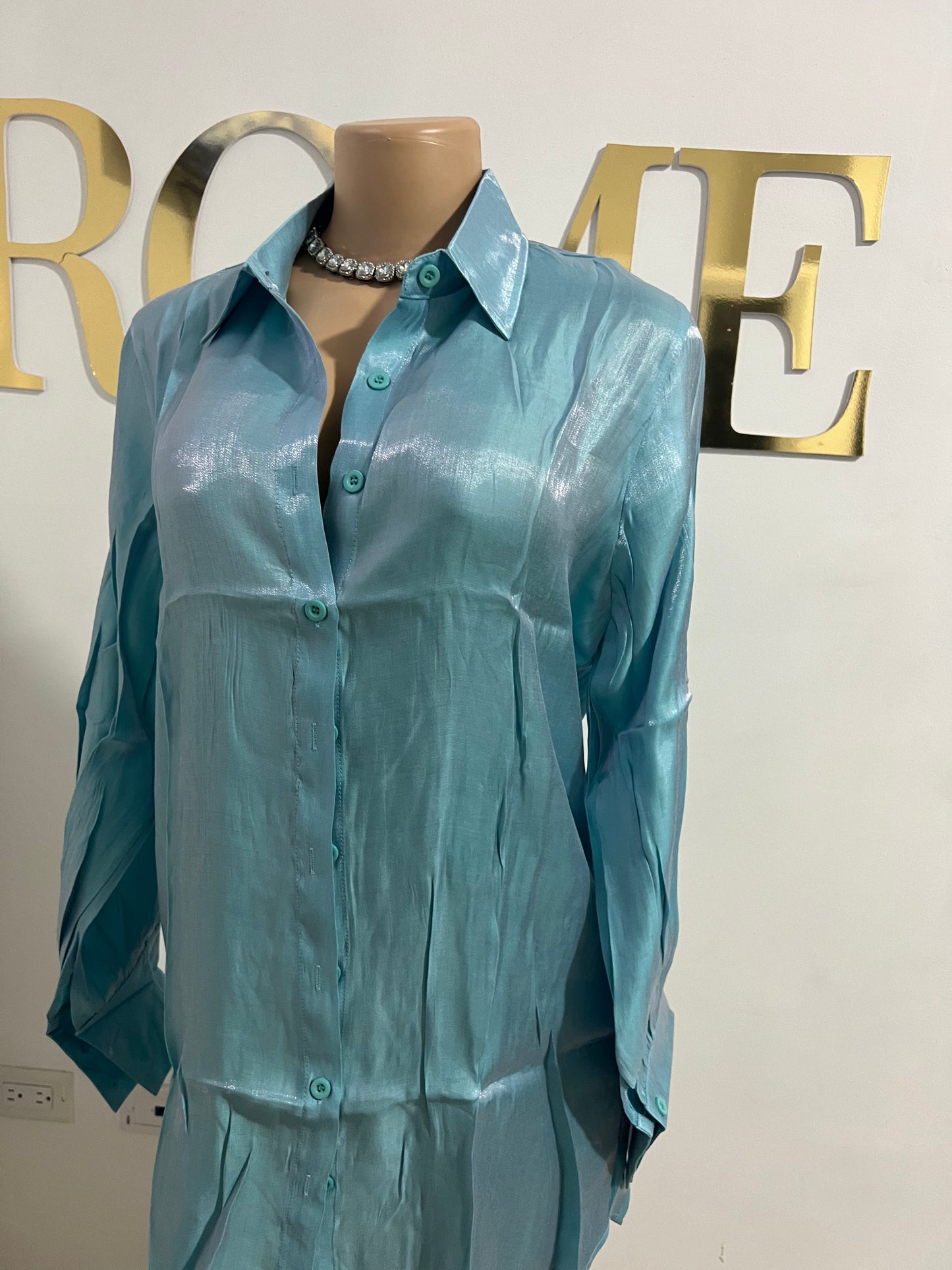 Claire Shirt Dress (Blue)