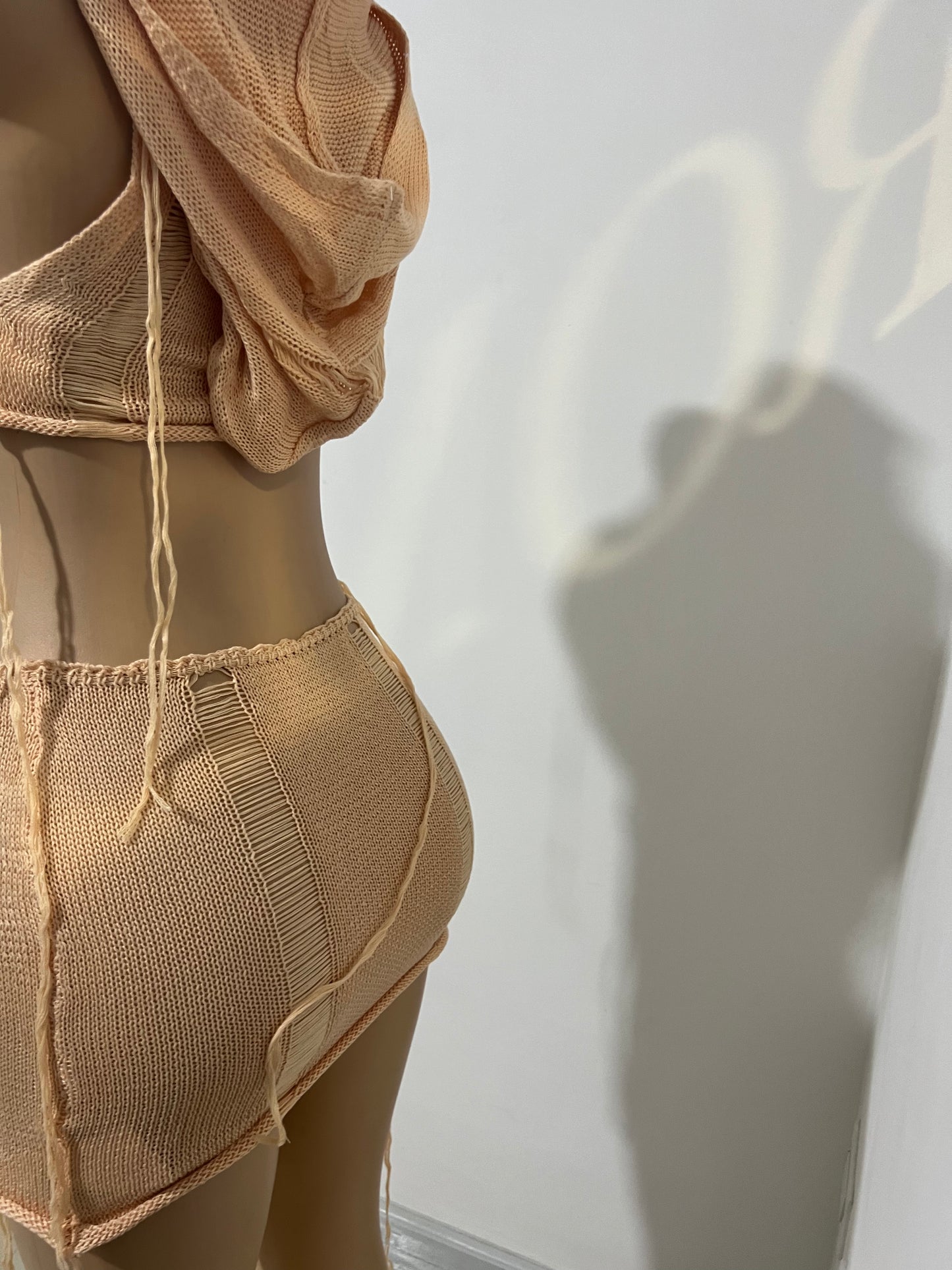 Zuri Hoodie Skirt Set (Apricot)