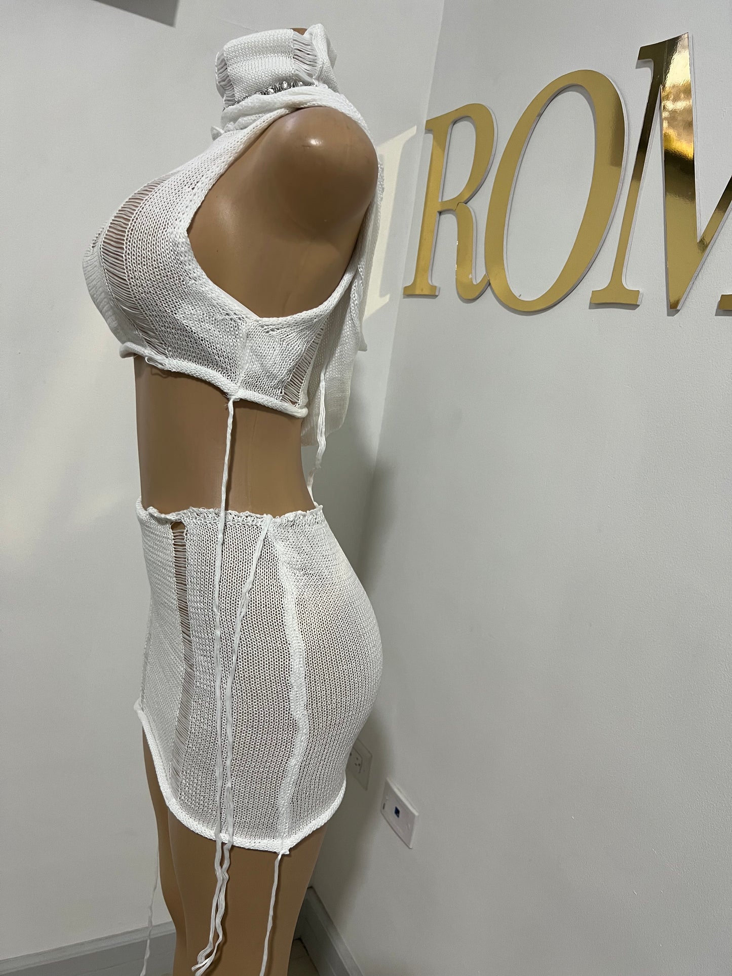 Zuri Hoodie Skirt Set (White)