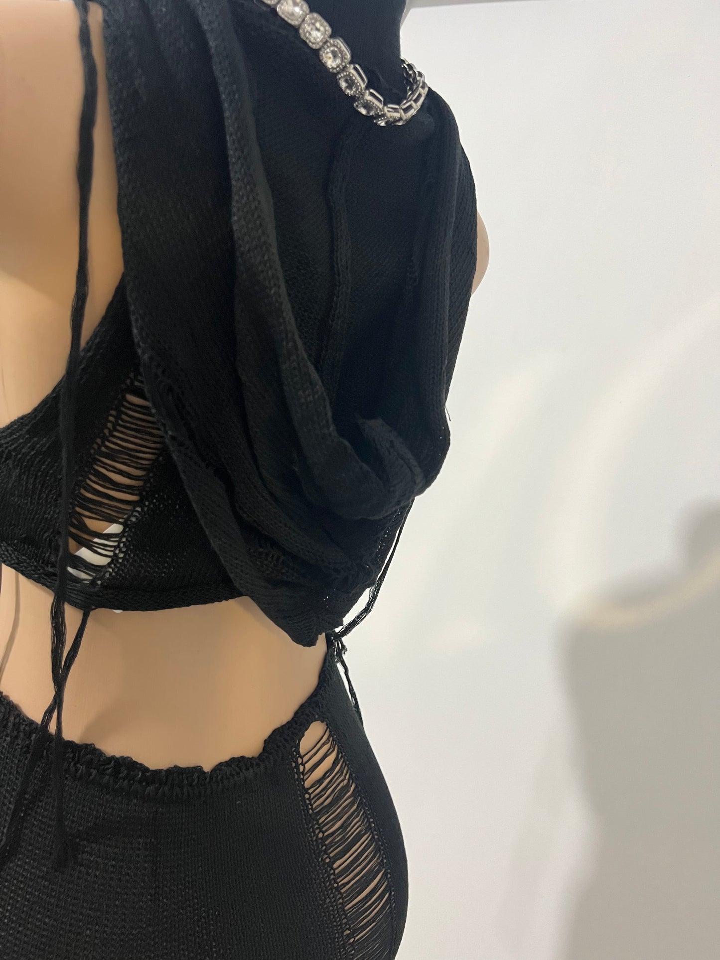 Zuri Hoodie Skirt Set (Black)