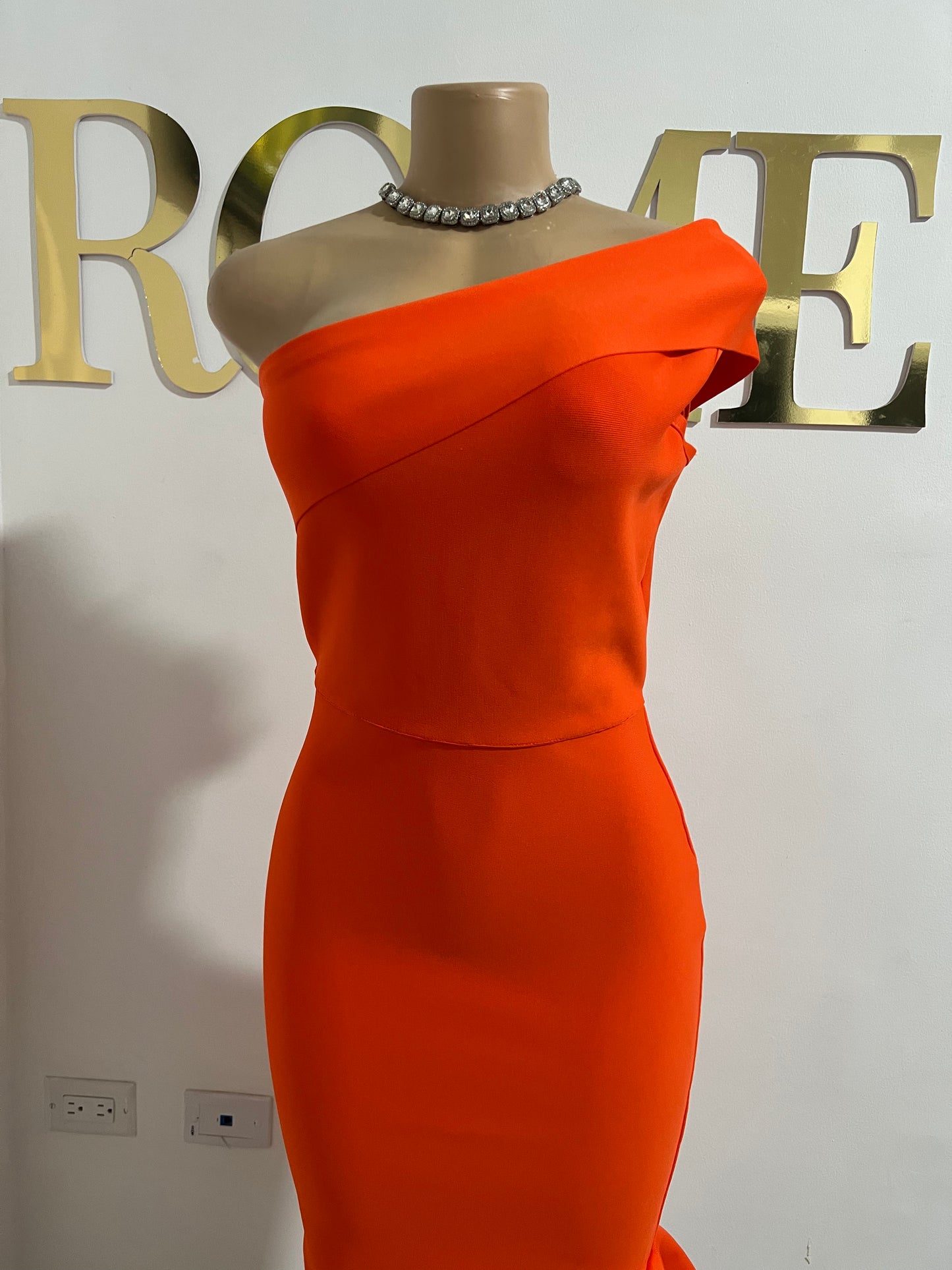 Olivia Bandage Glam Dress (Orange)