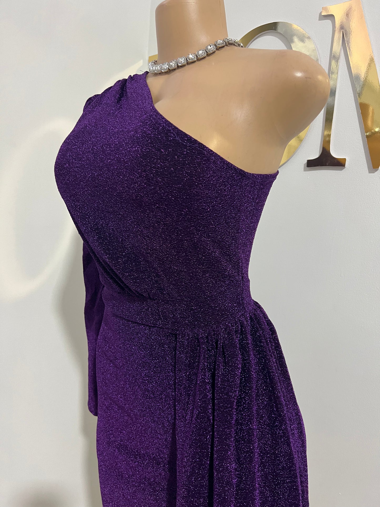 Allegra Elegant Short Dress (Purple)