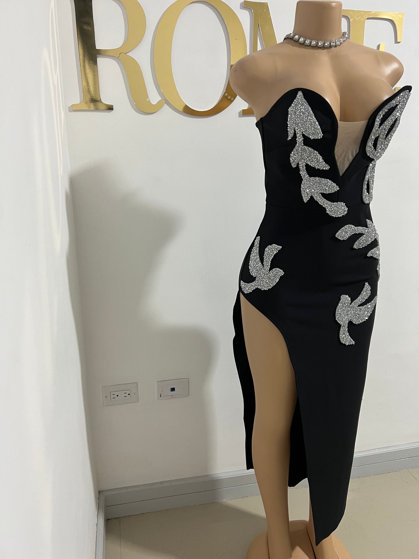 Octavia Glam Bandage Dress (Black)