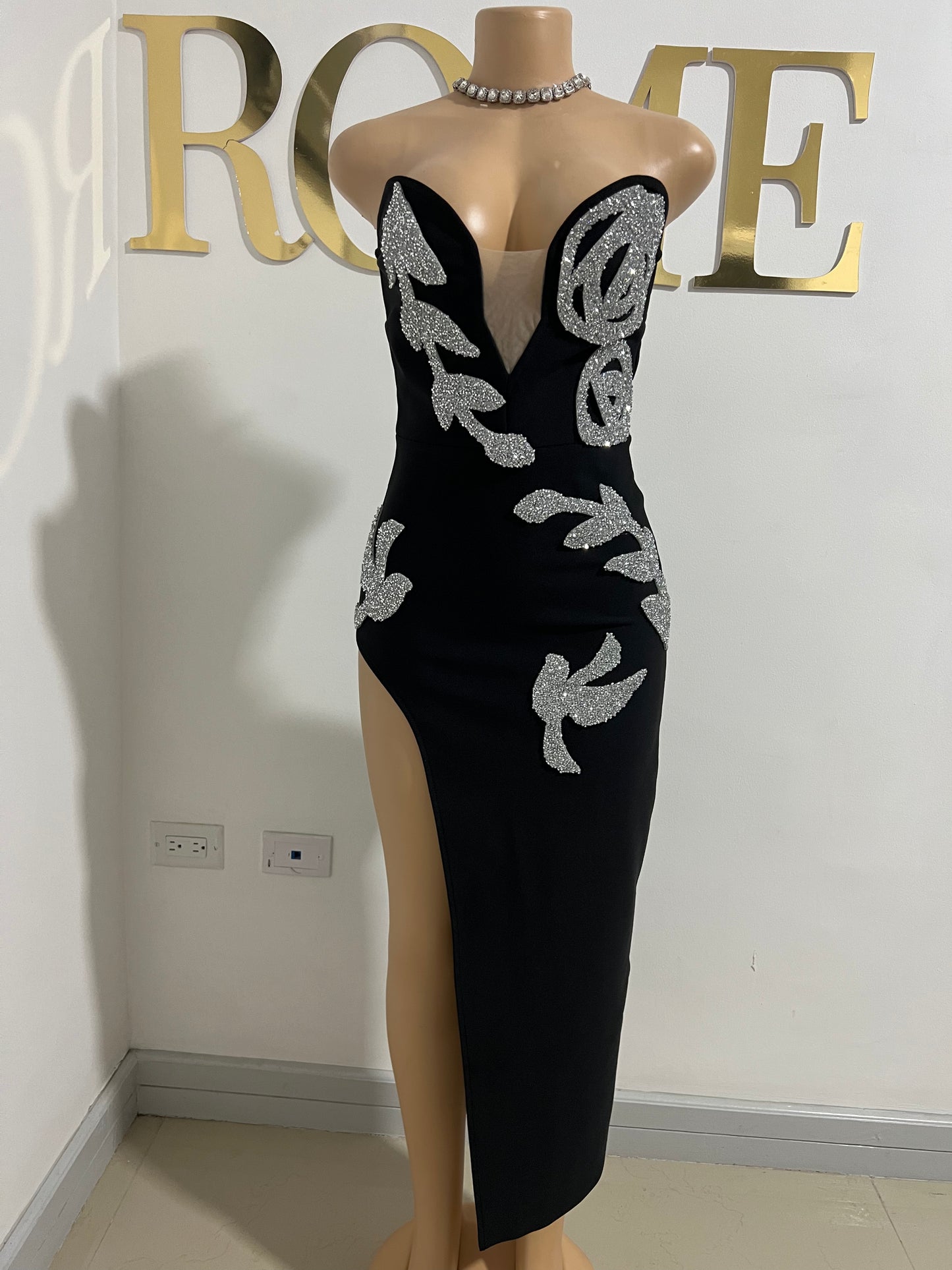 Octavia Glam Bandage Dress (Black)