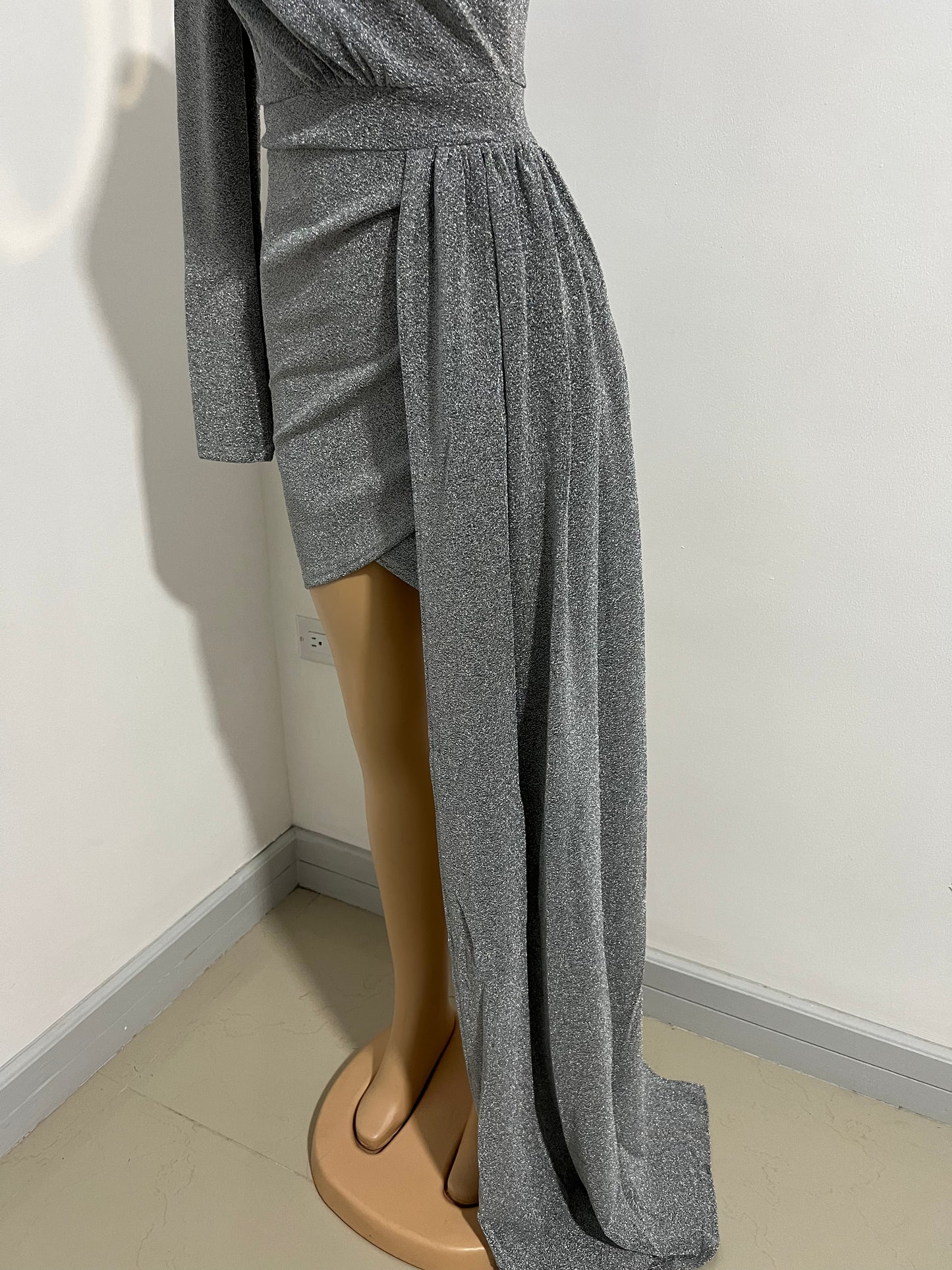 Allegra Elegant Short Dress (Grey)