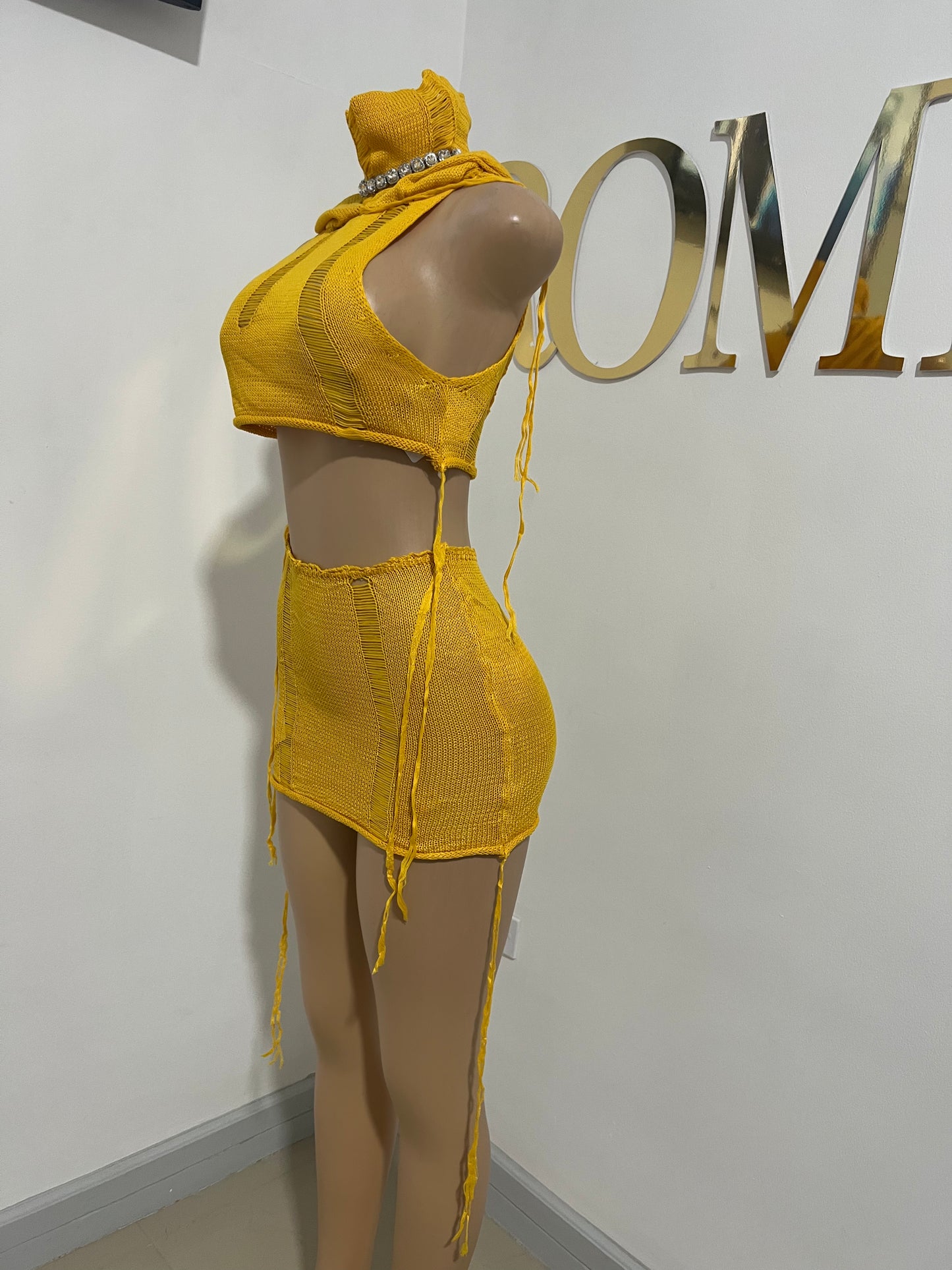 Zuri Hoodie Skirt Set (Yellow)