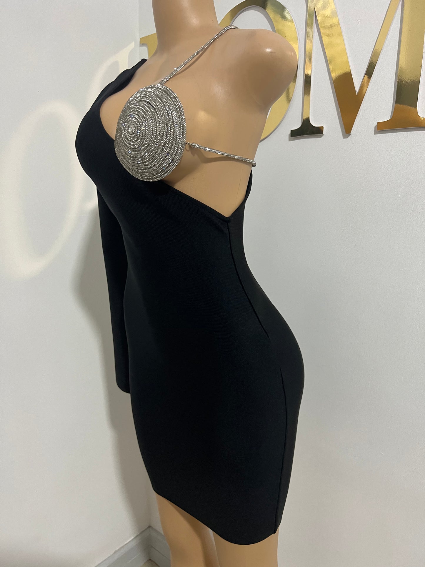 Milan Glam Bandage Dress (Black)