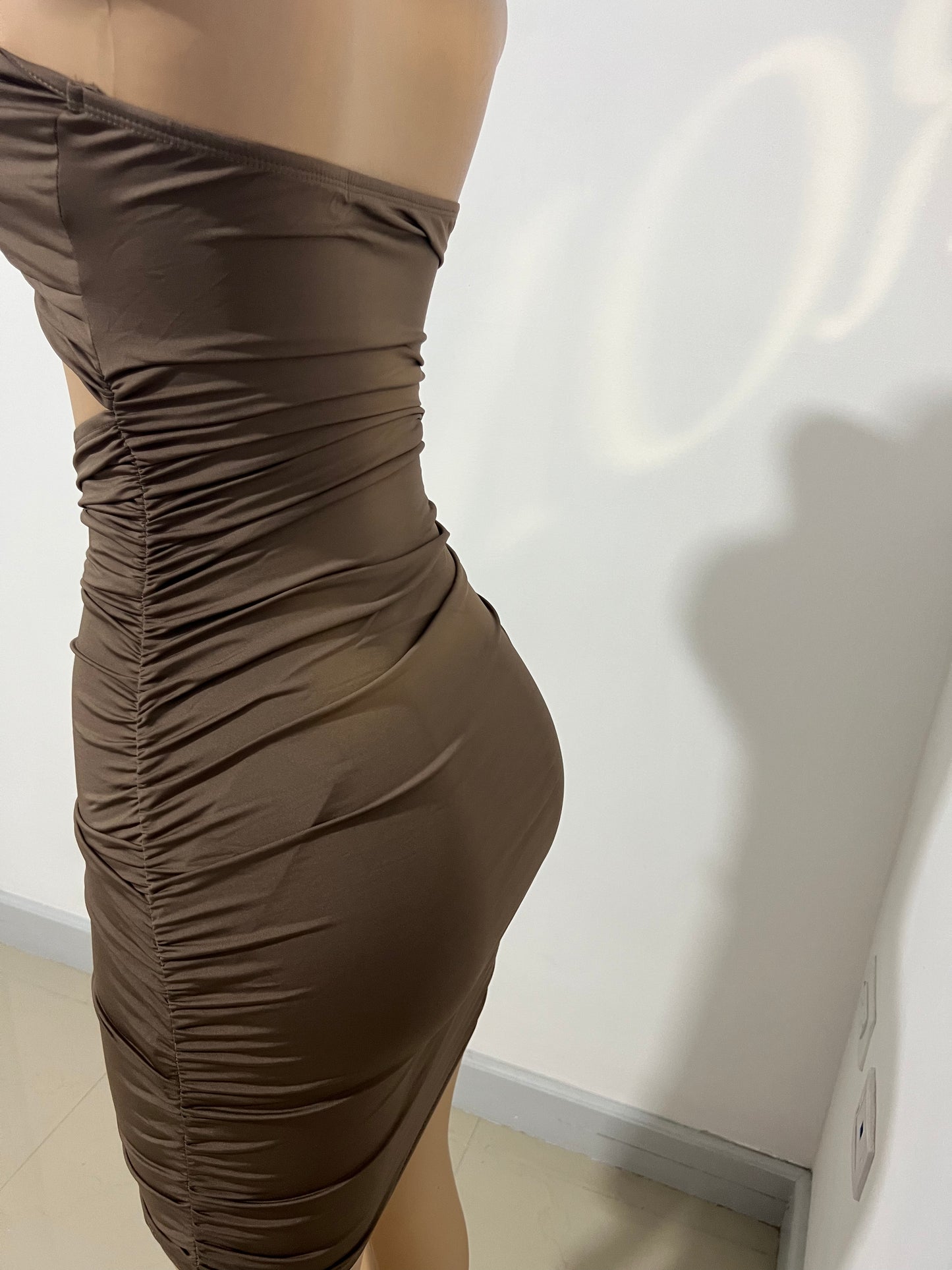 Emily Tie Dress (Brown)