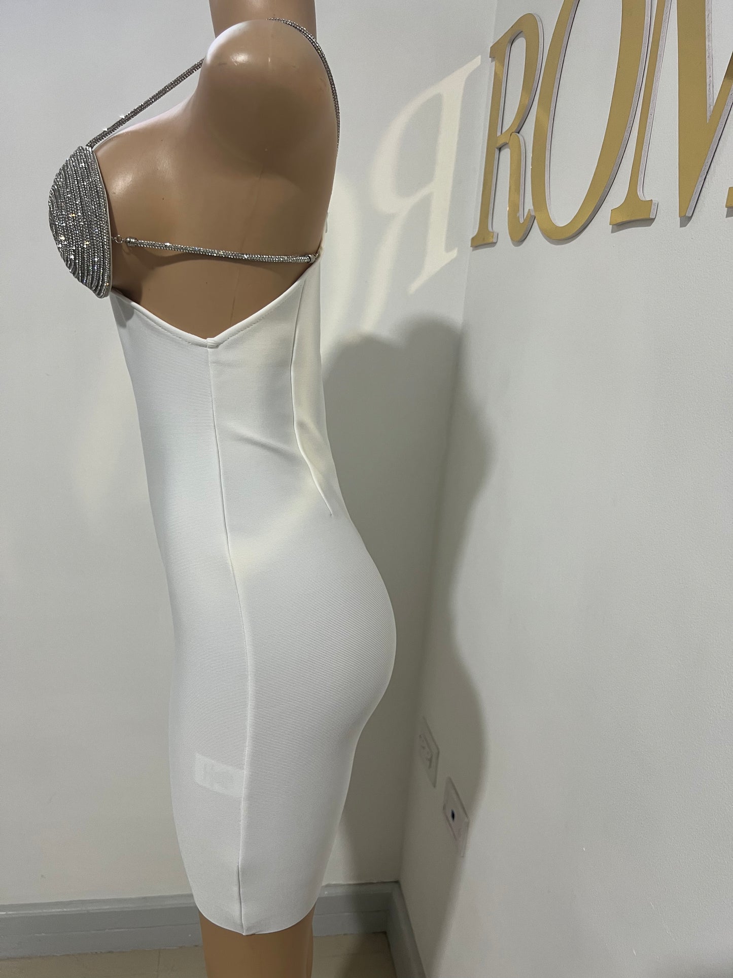 Milan Glam Bandage Dress (White)