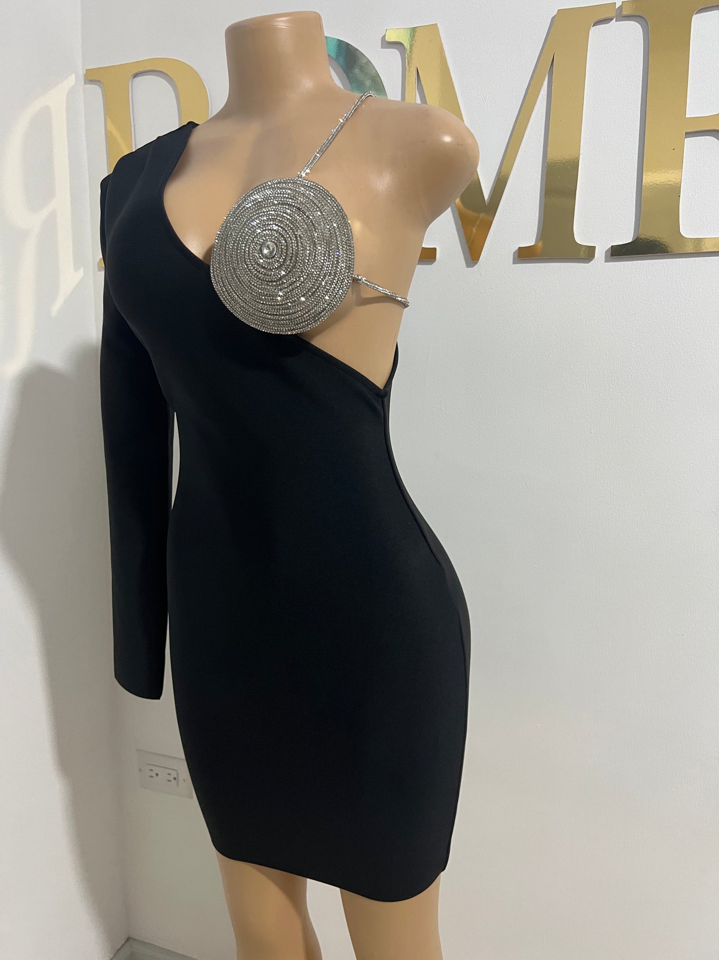 Milan Glam Bandage Dress (Black)