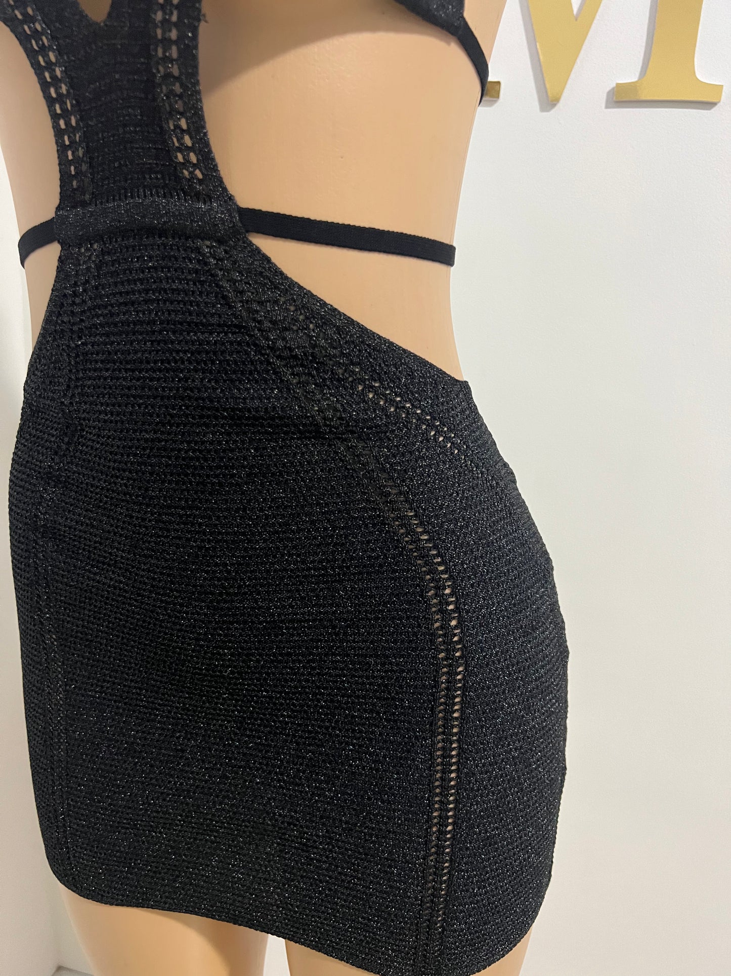 Amber Crochet Dress (Black)