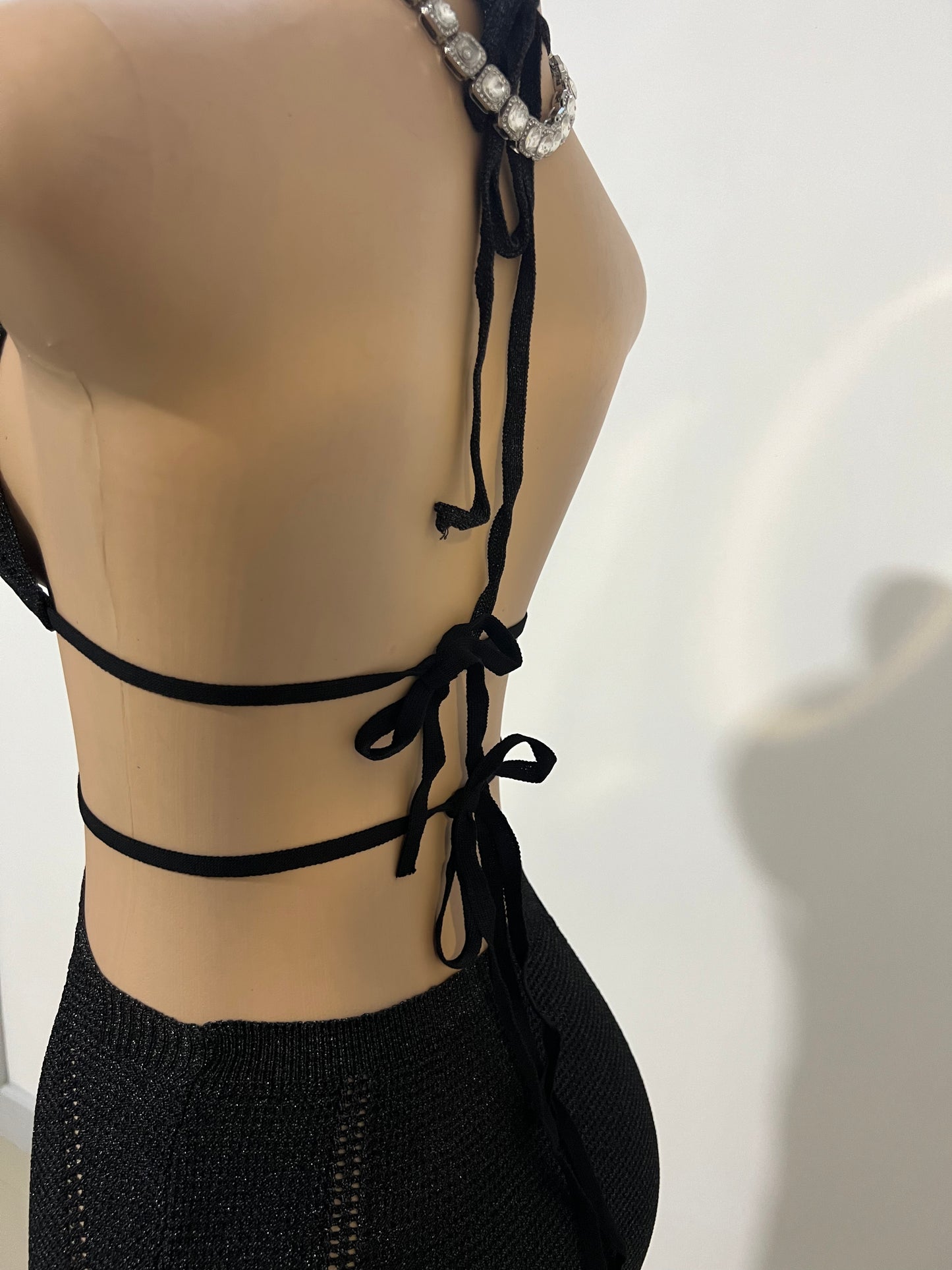 Amber Crochet Dress (Black)