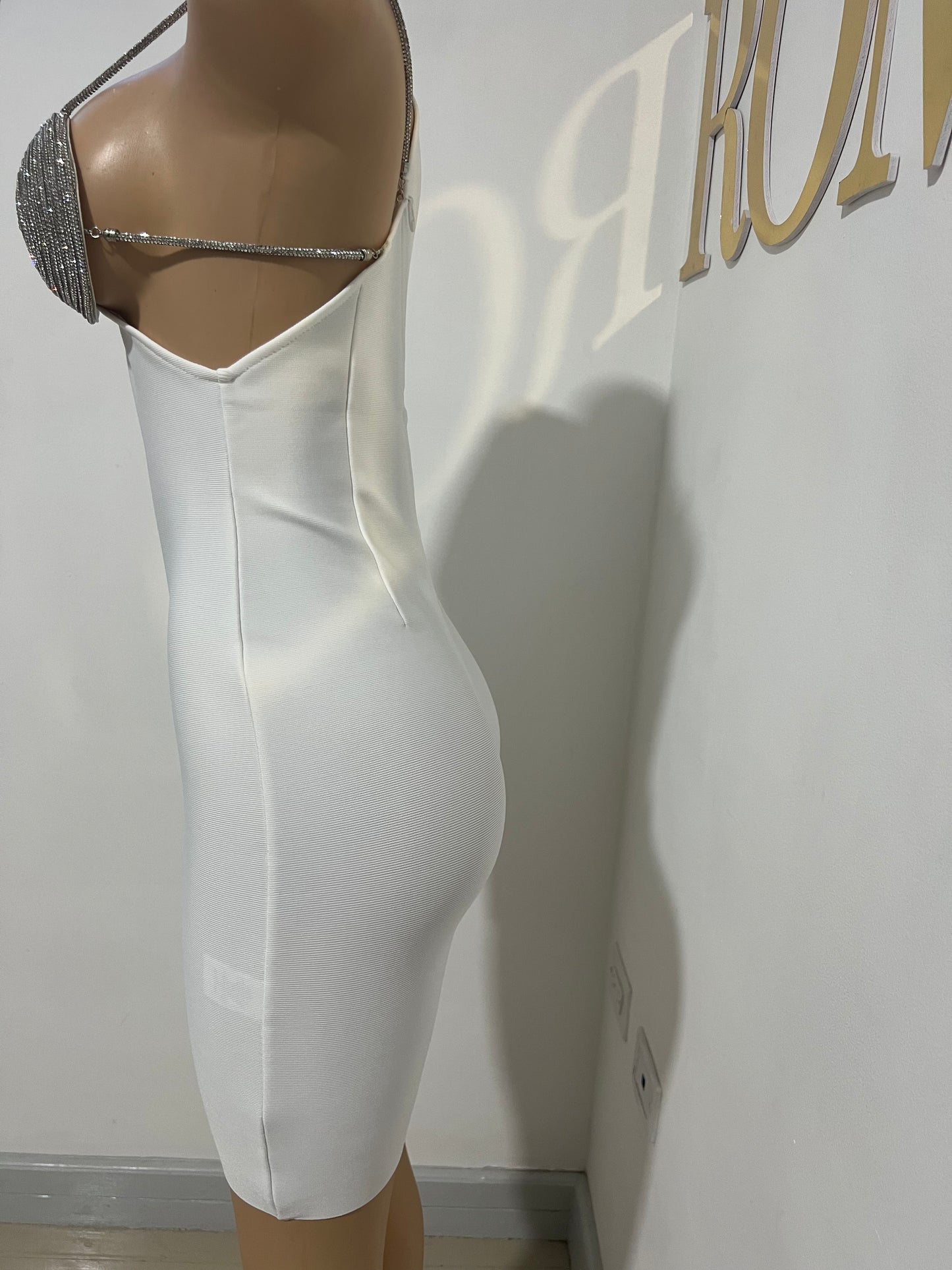 Milan Glam Bandage Dress (White)