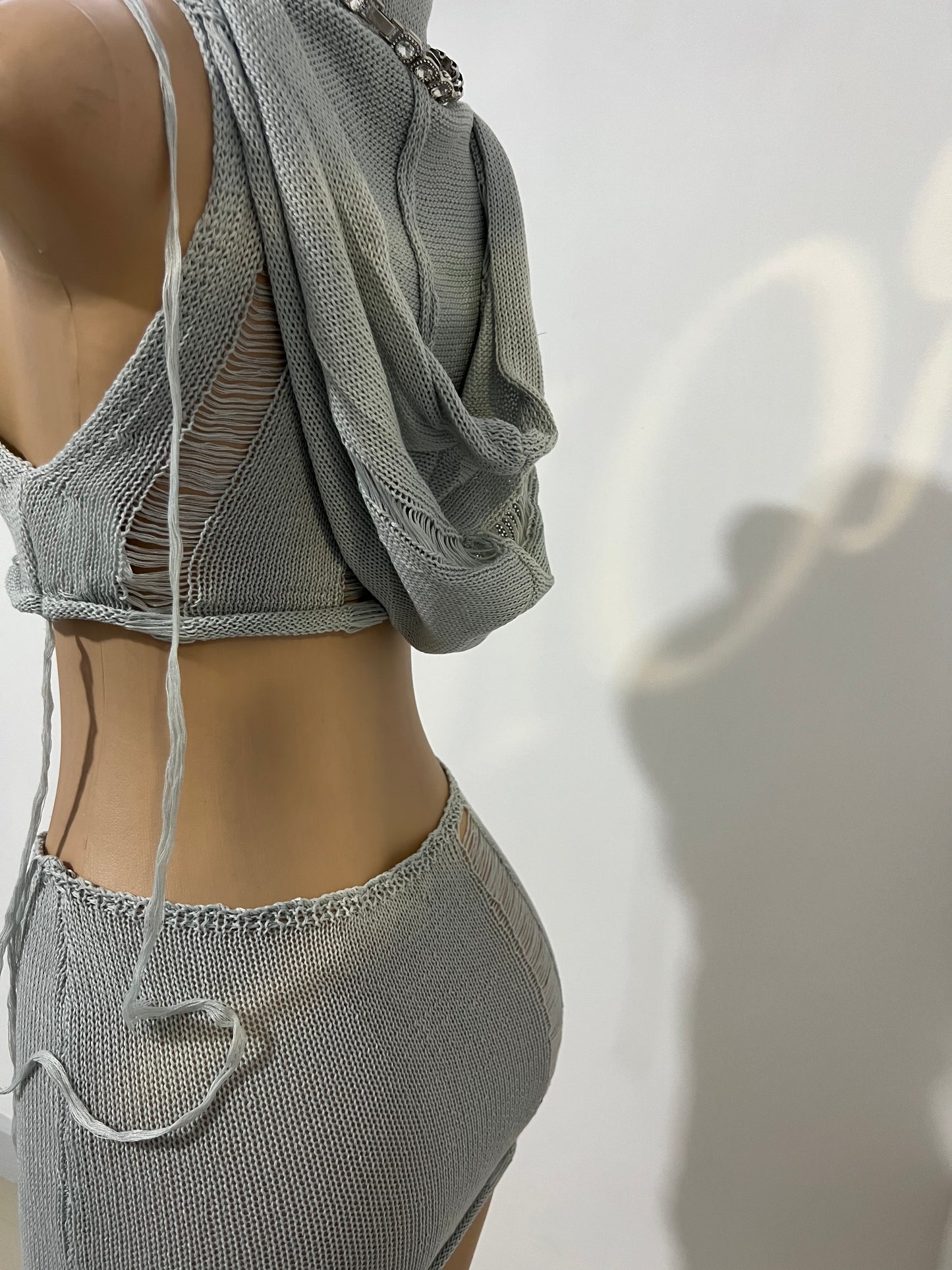 Zuri Hoodie Skirt Set (Grey)