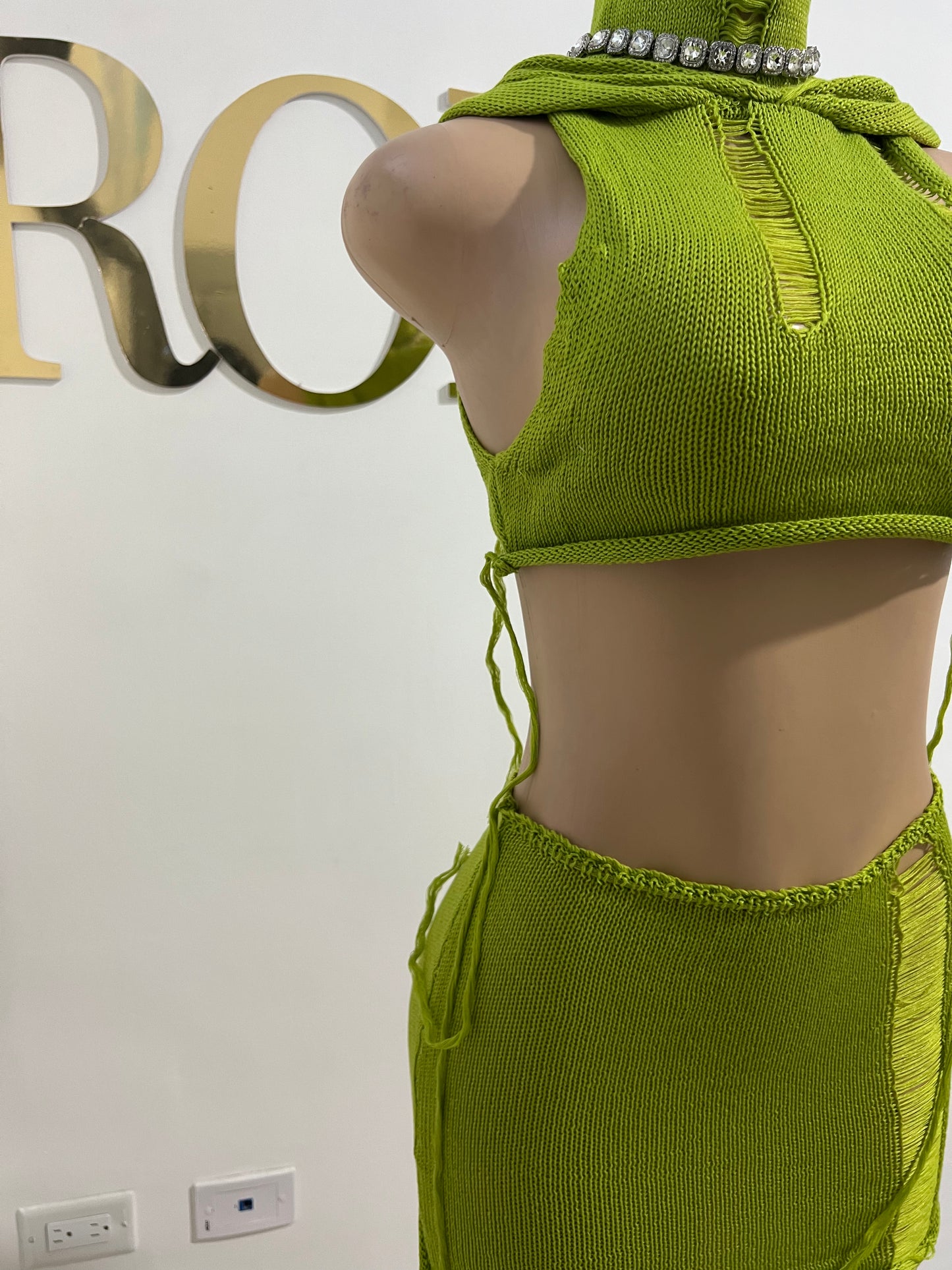 Zuri Hoodie Skirt Set (Green)