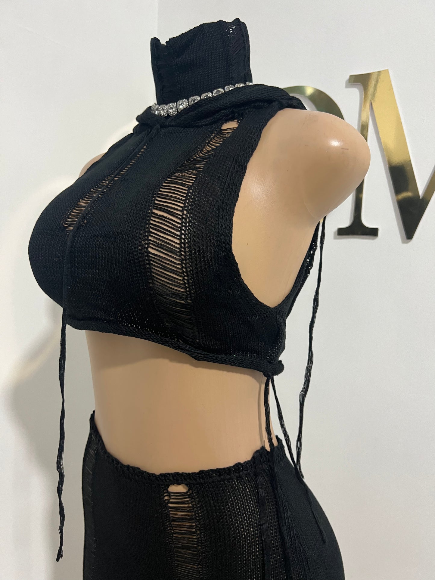 Zuri Hoodie Skirt Set (Black)