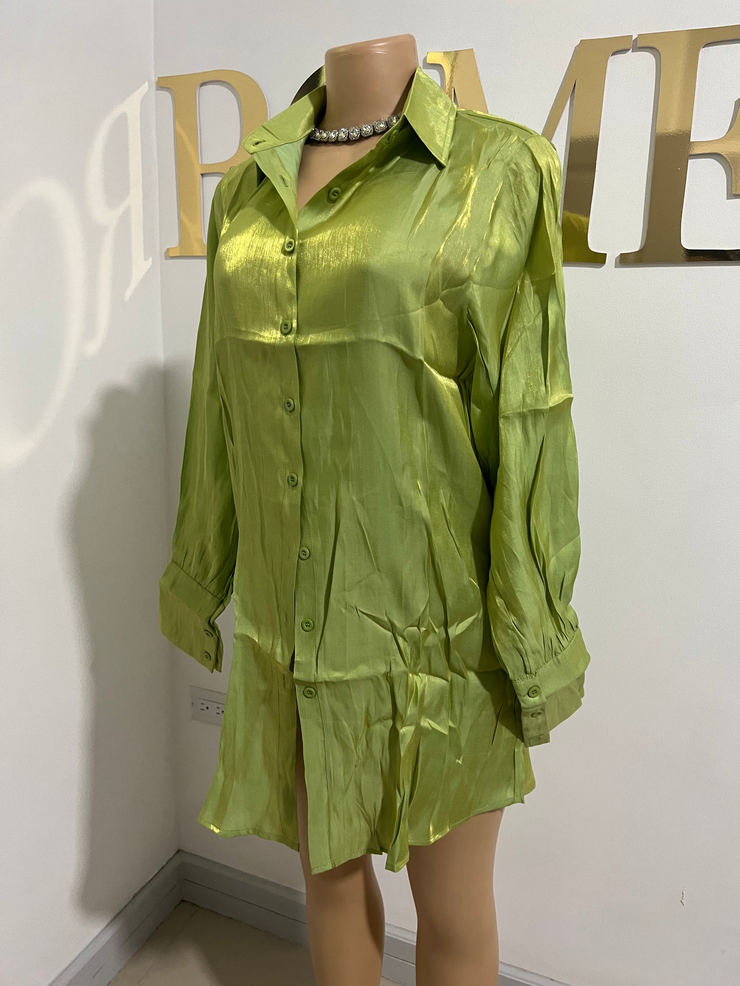 Claire Shirt Dress (Green)