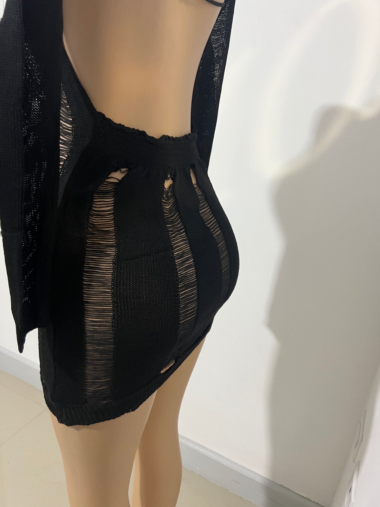 Zuri Backless Mini Dress (Black)