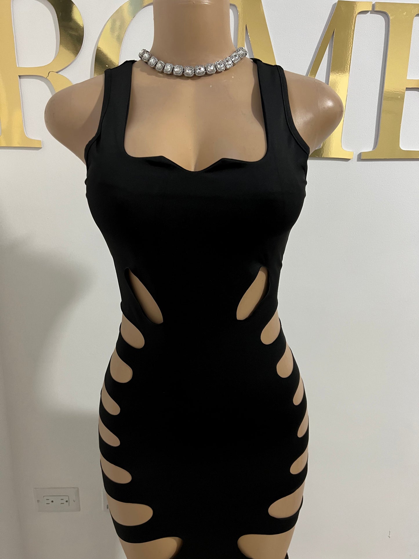 Tamia Cuts Dress (Black)