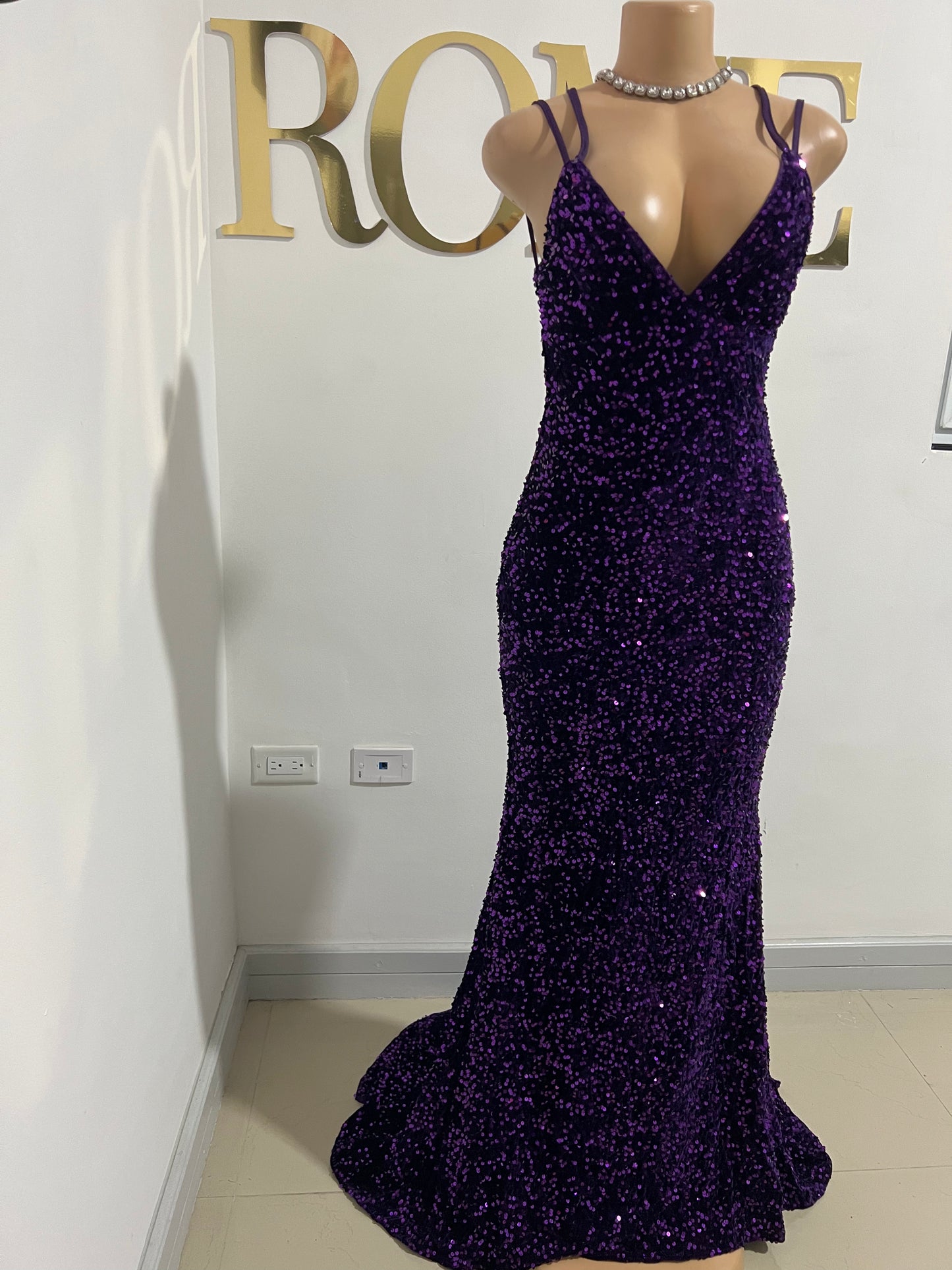 Beyonce Glam Dress (Dark Purple)