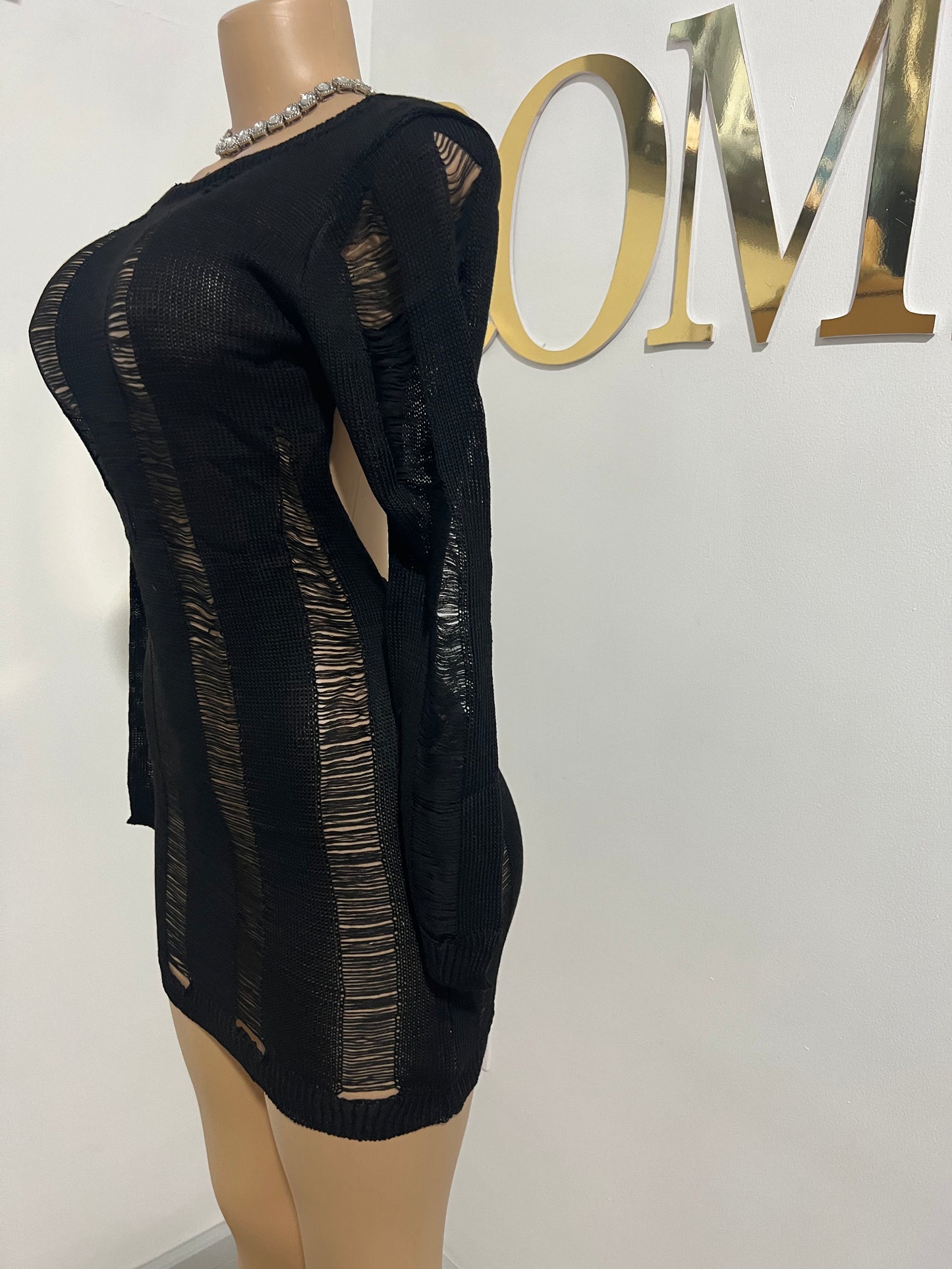 Zuri Backless Mini Dress (Black)