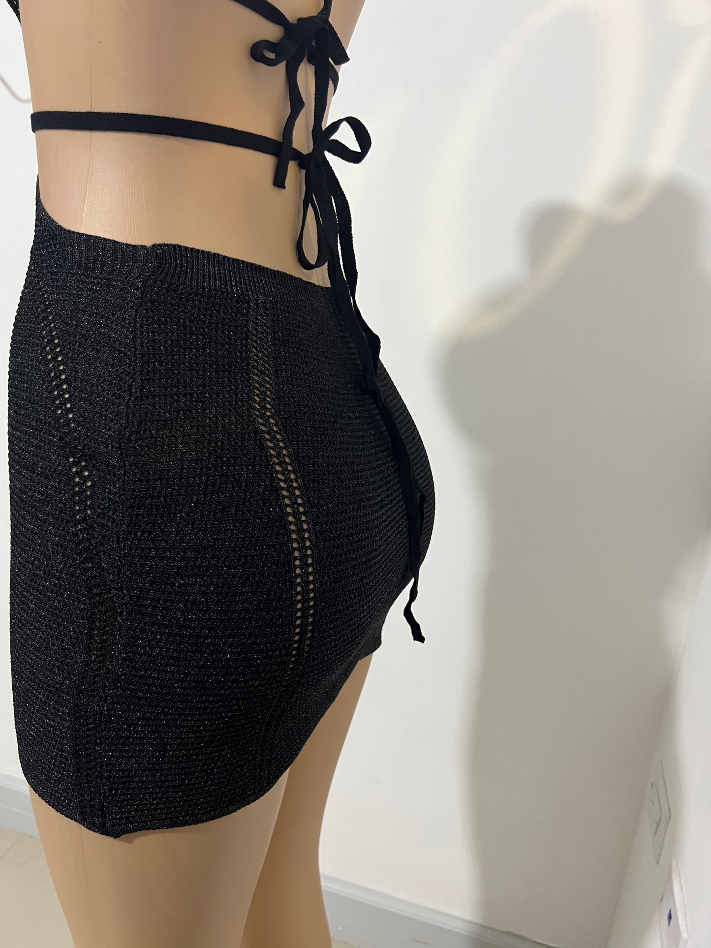 Amber Crochet Dress (Black)