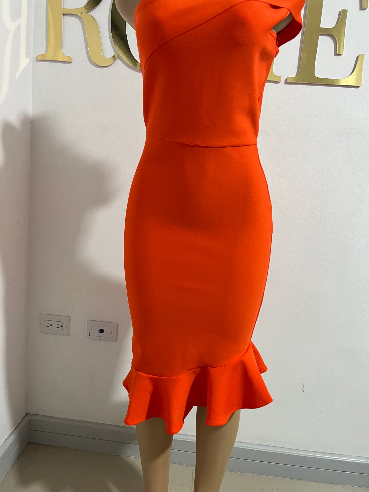 Olivia Bandage Glam Dress (Orange)