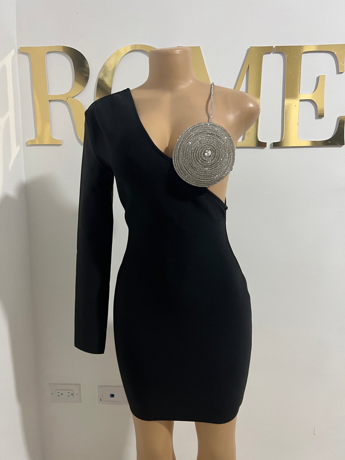 Milan Glam Bandage Dress (Black)