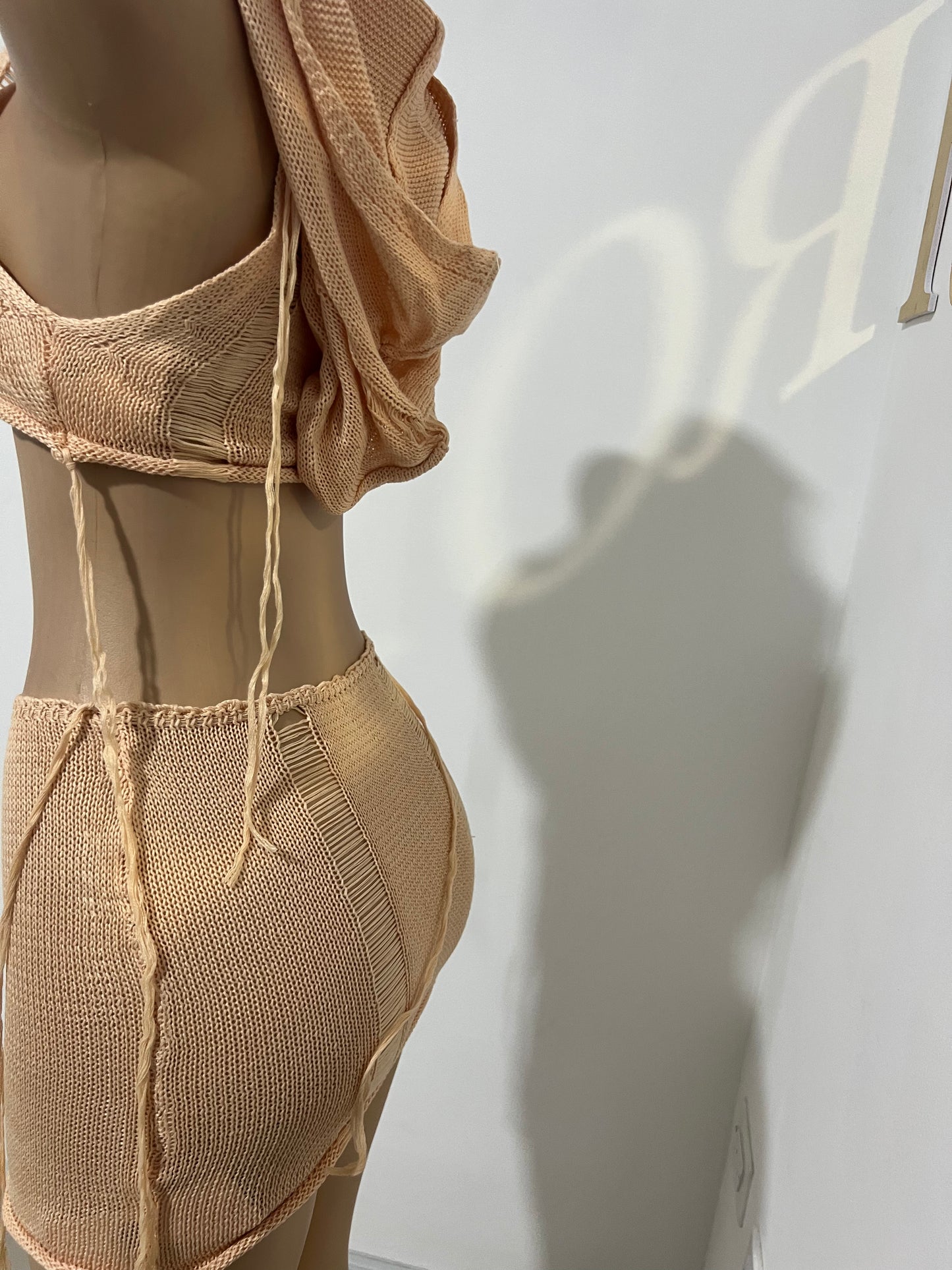 Zuri Hoodie Skirt Set (Apricot)