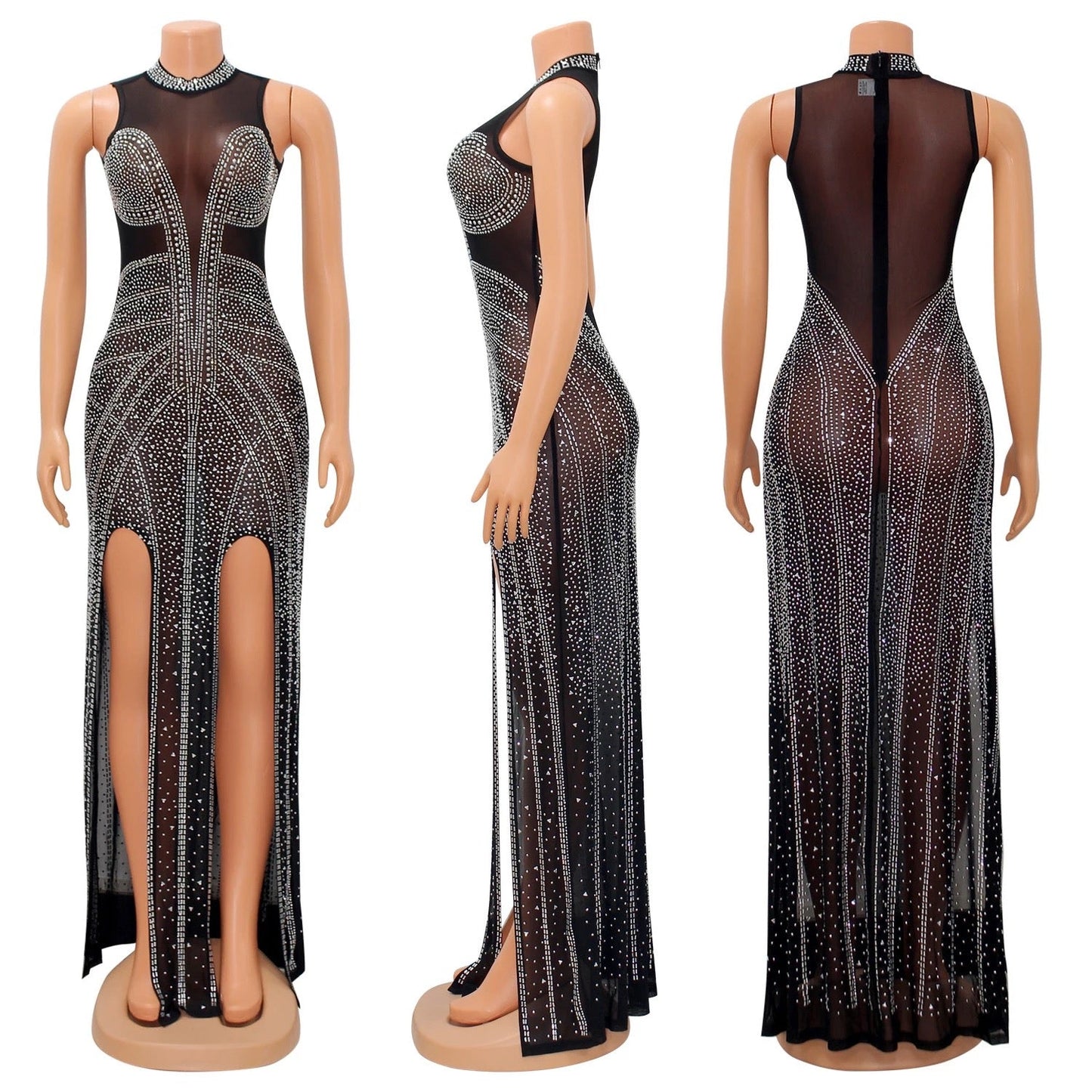 Athena Crystal Dress (Nude)
