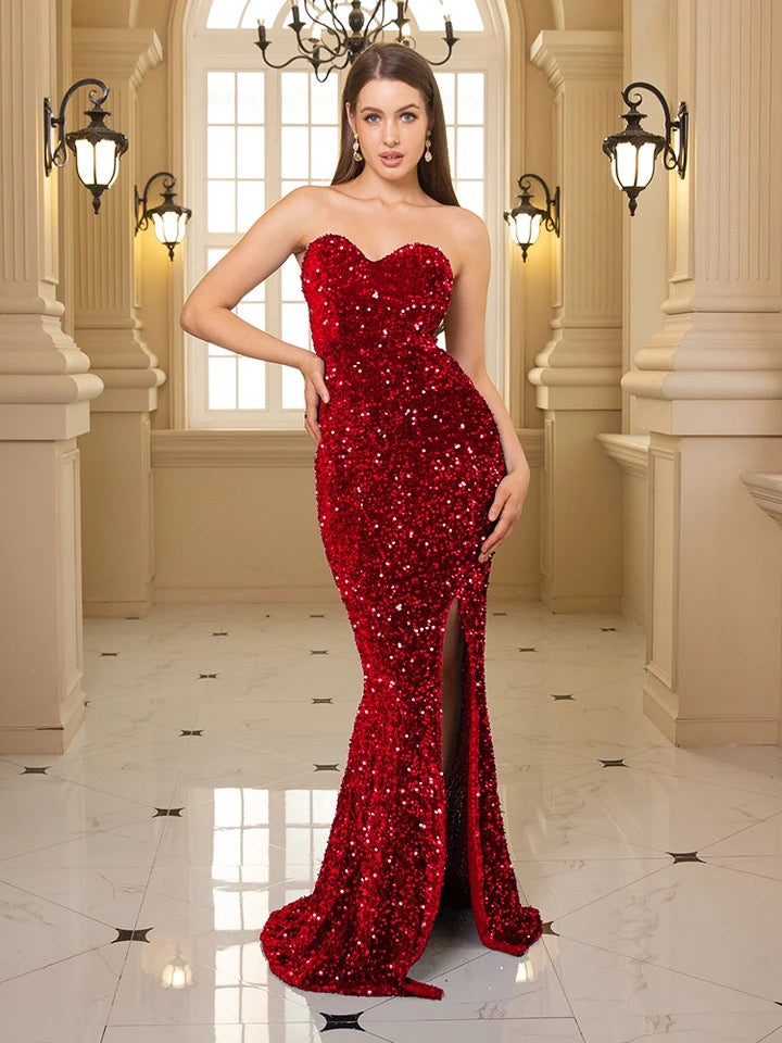 Christina Glam Dress (Red)
