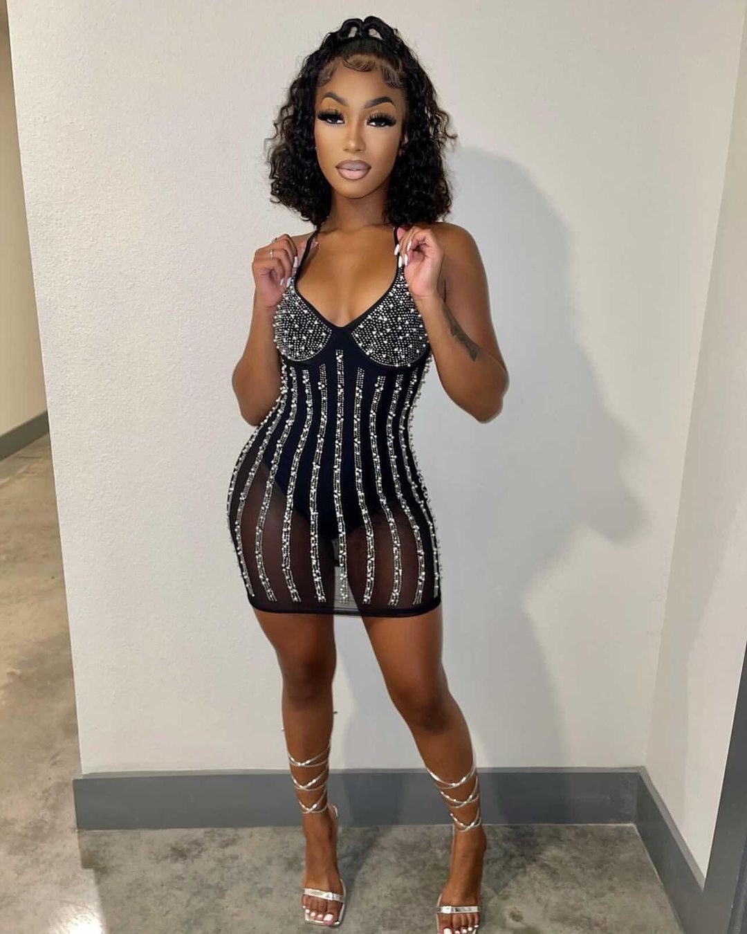 Bella Pearl Dress (Nude)