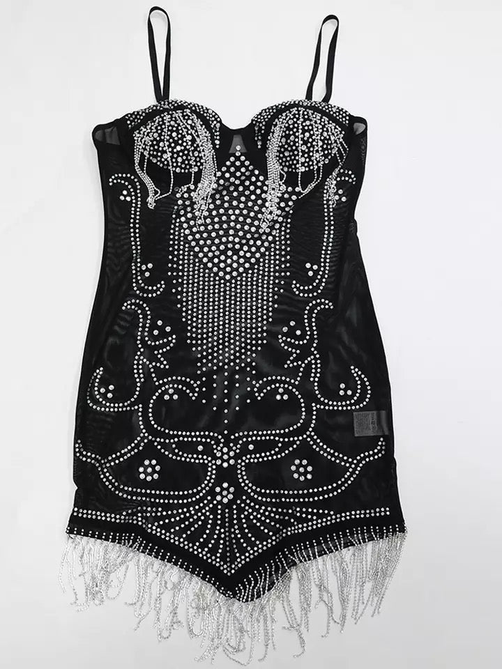 Lola Crystal Dress (Brown)
