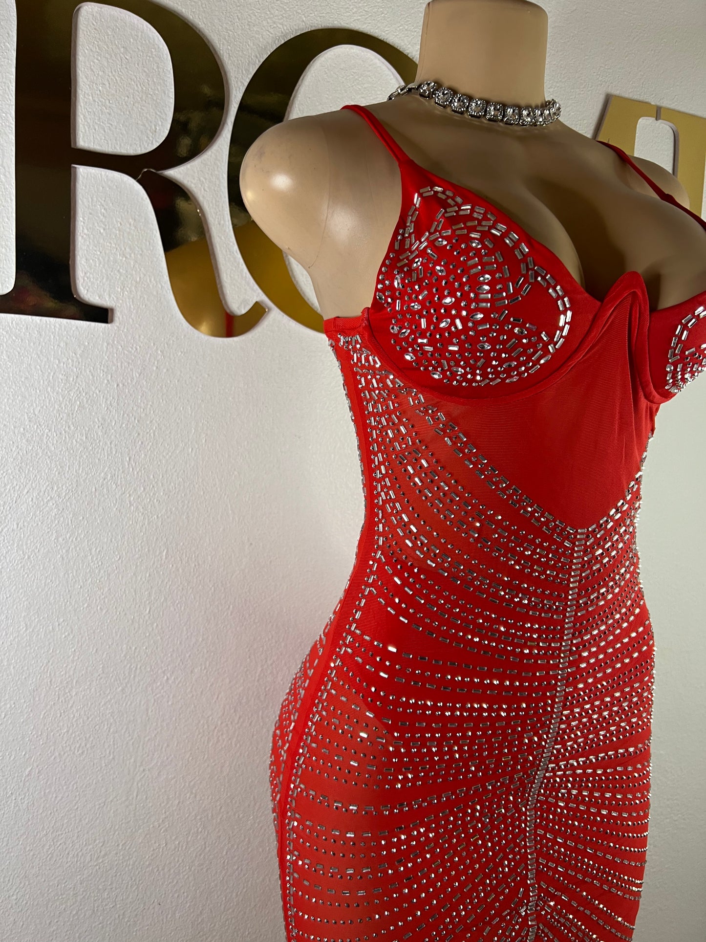 Medusa Party Mesh Dress (Red)