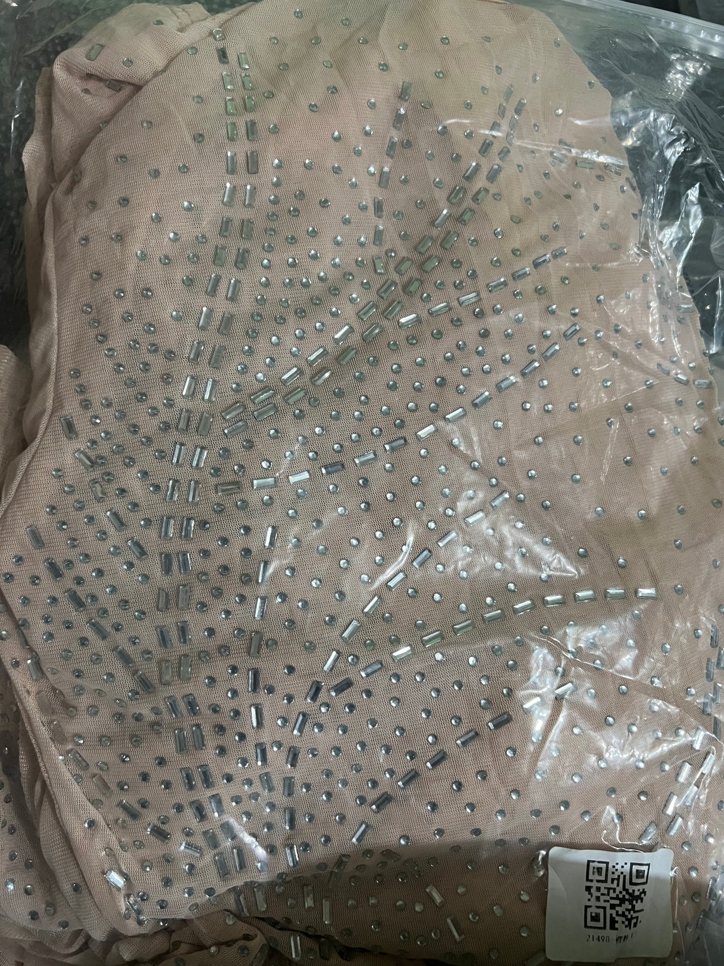 Winter Crystal Dress (Beige-Nude)