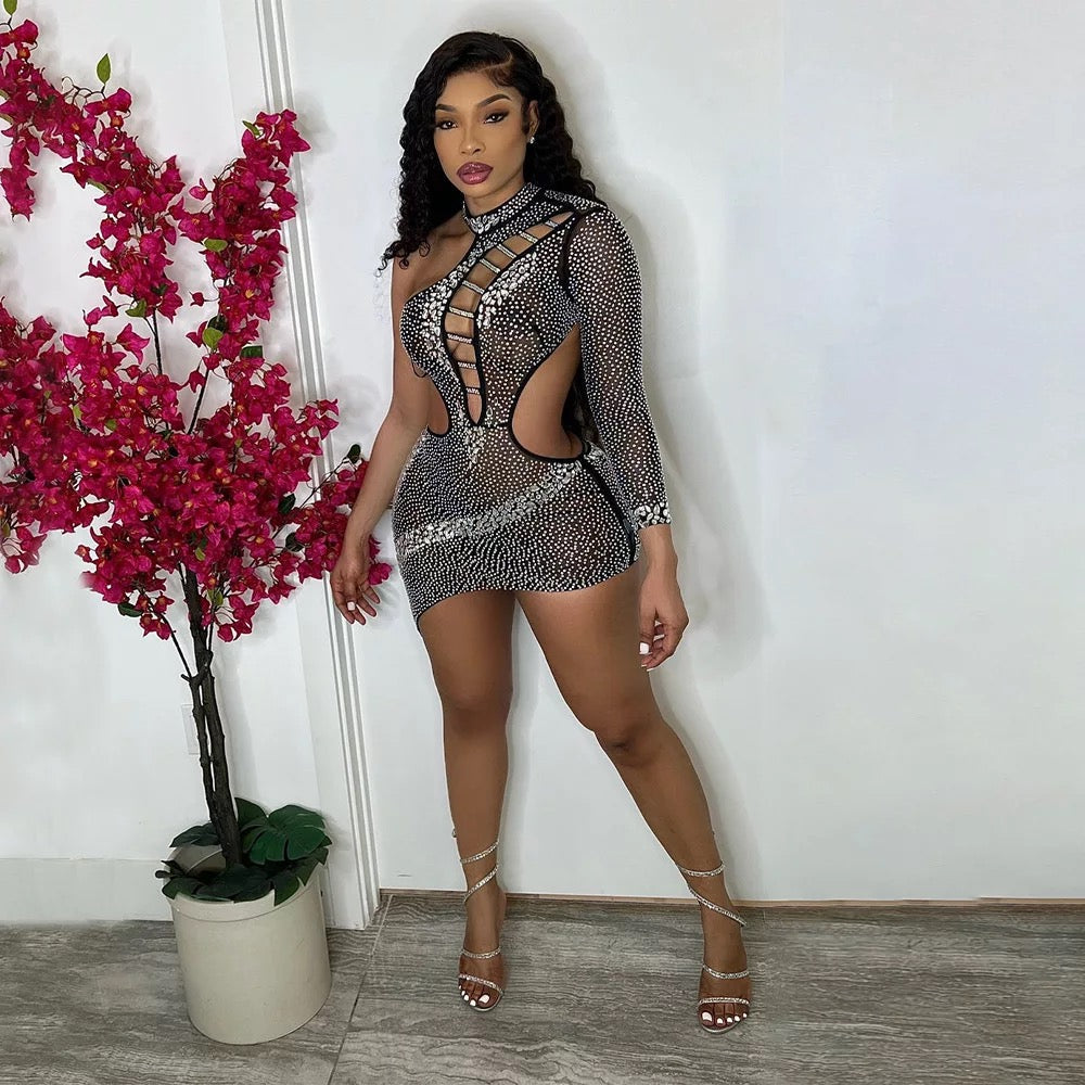 Skylar Crystal Dress (Nude)