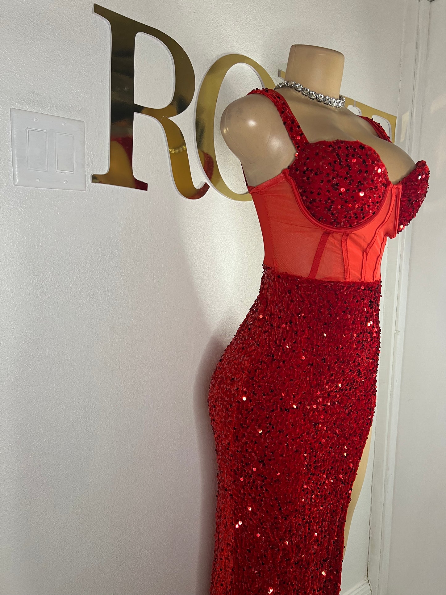 Hollywood Vibe Dress (Red)