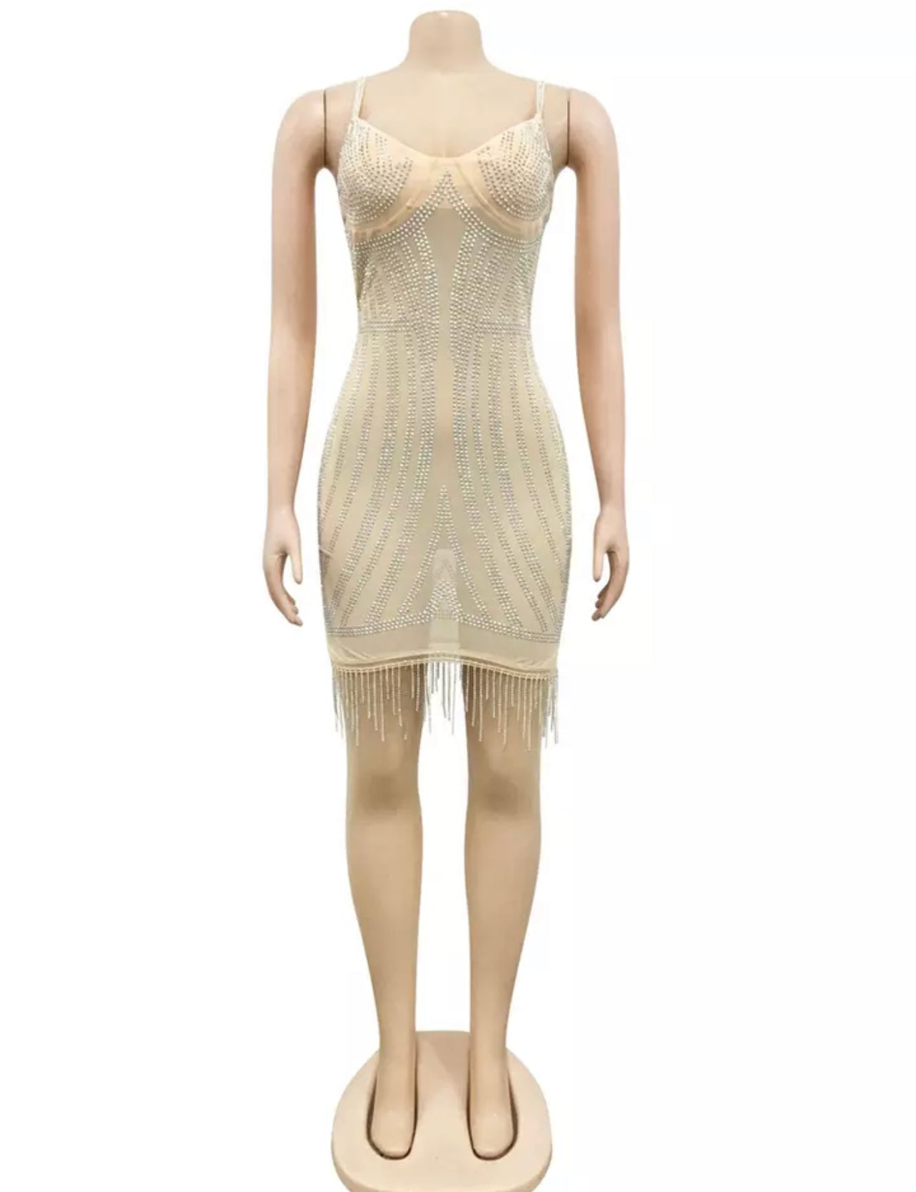 Cherri Crystal Dress (Nude)