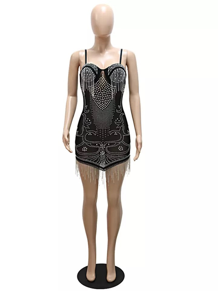 Lola Crystal Dress (Black)