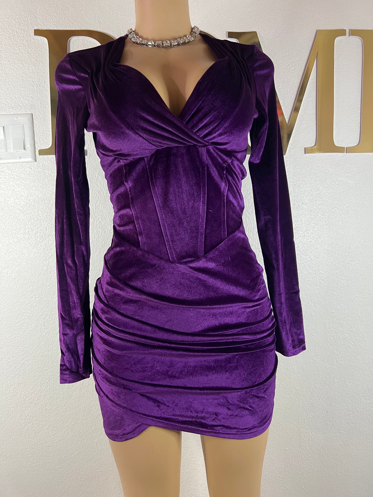 Adele Sweetheart Dress (Purple)