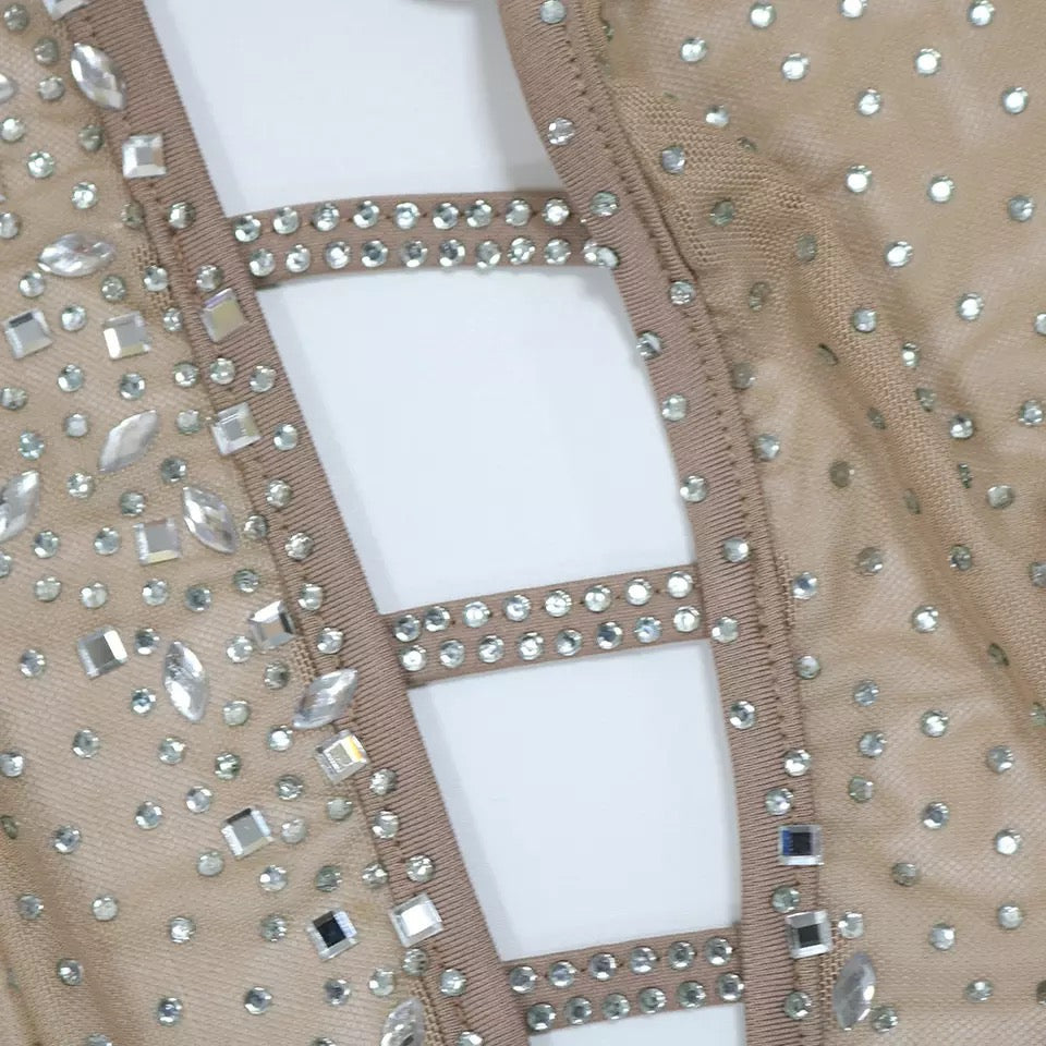 Skylar Crystal Dress (Nude)